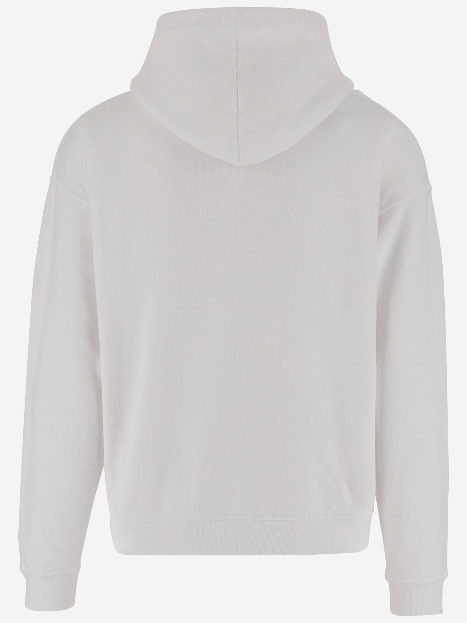Dsquared2 Cotton Sweatshirt With Adjustable Hood And Logo Print In White