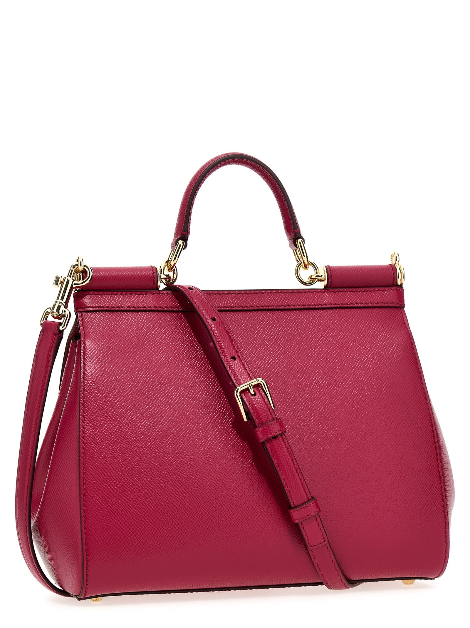 Shop Dolce & Gabbana Sicily Handbag In Fuchsia