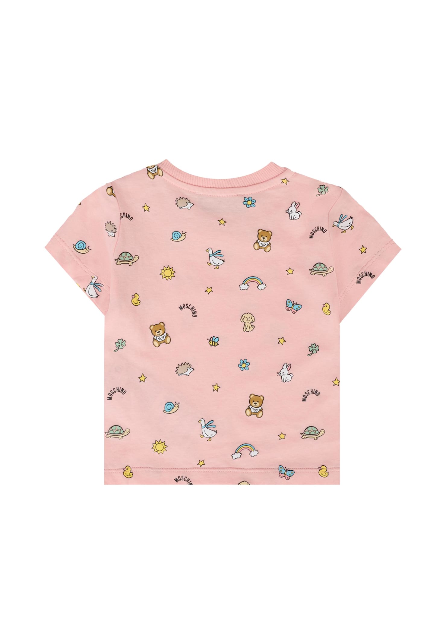 Moschino Pink T-shirt For Baby Girl With Teddy Bear In Pink