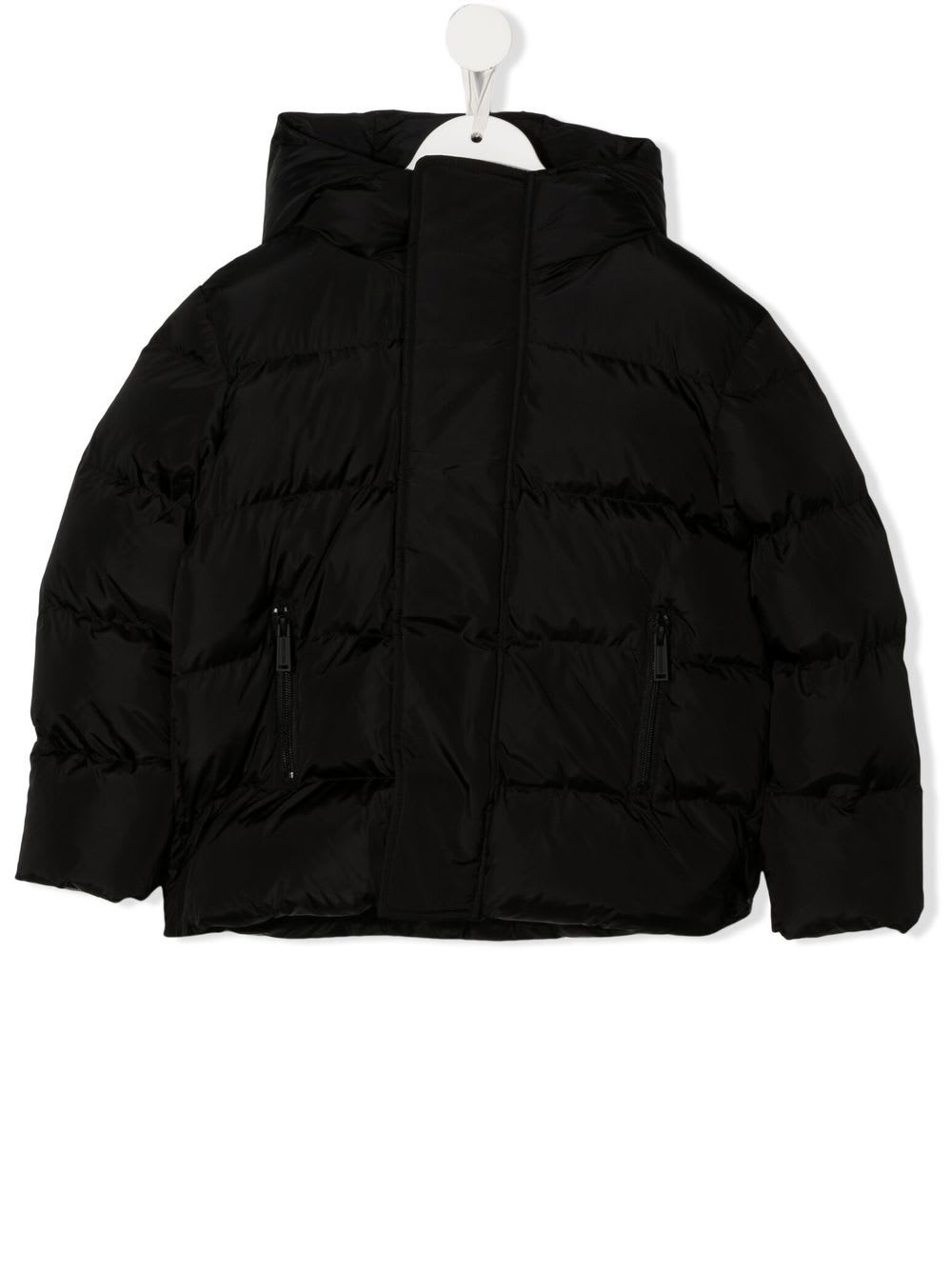 Dsquared2 Logo-print Zip-up Puffer Jacket In Black