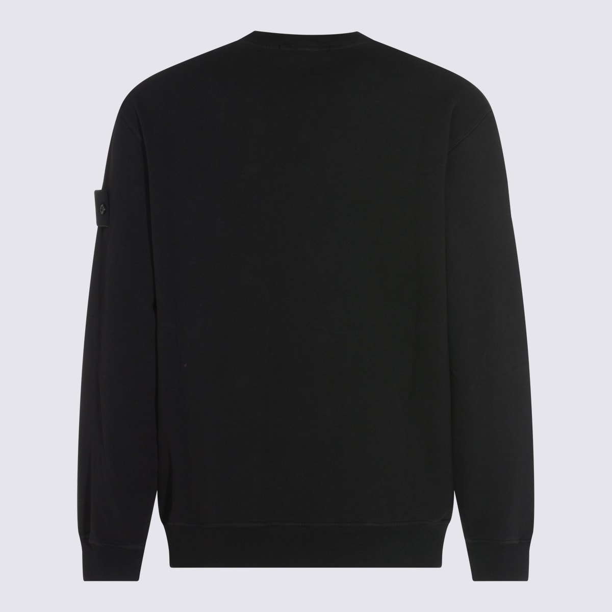 Stone Island Stretch Cotton Fleece Ghost Crewneck Sweatshirt In Black
