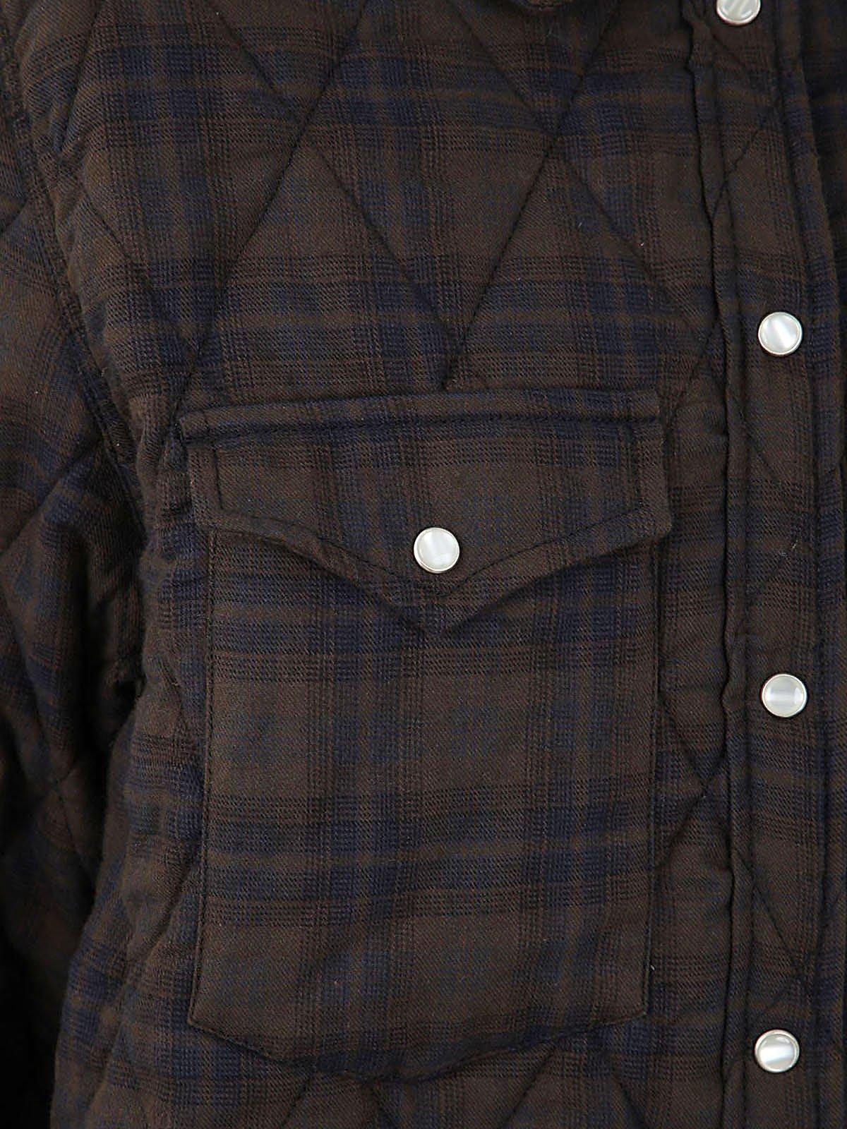 Isabel Marant Étoile Quilted Checked Button-up Shirt In Kaki