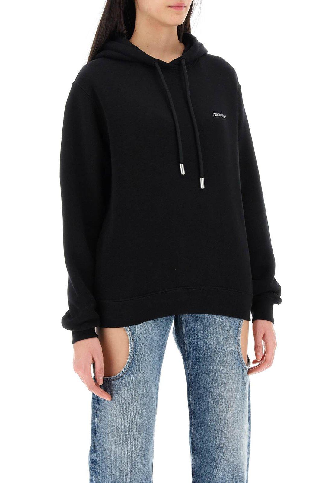 Off-white X-ray Arrows Drawstring Long-sleeved Hoodie In Black Multicolor