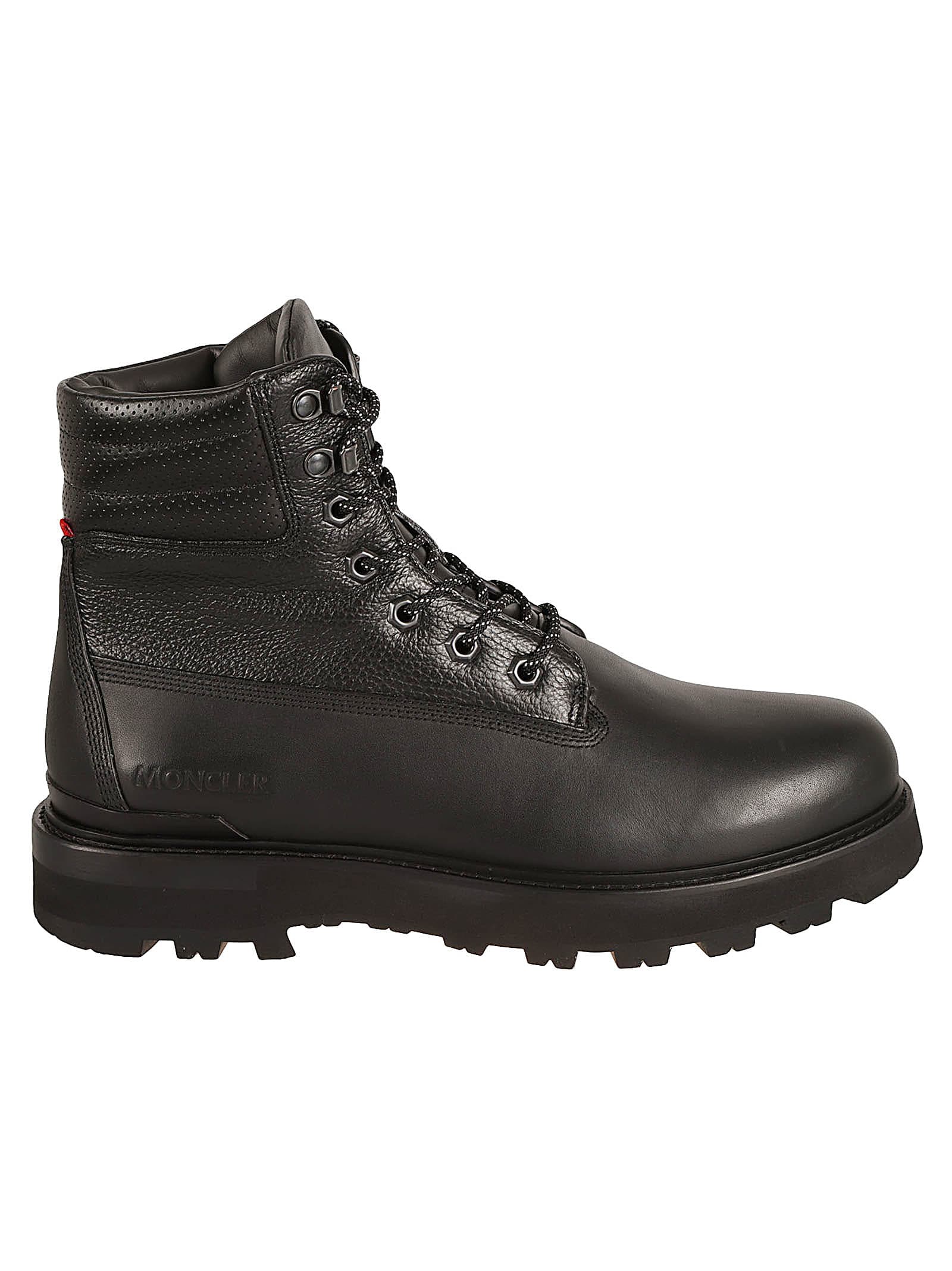Shop Moncler Peka Lace-up Boots In Black