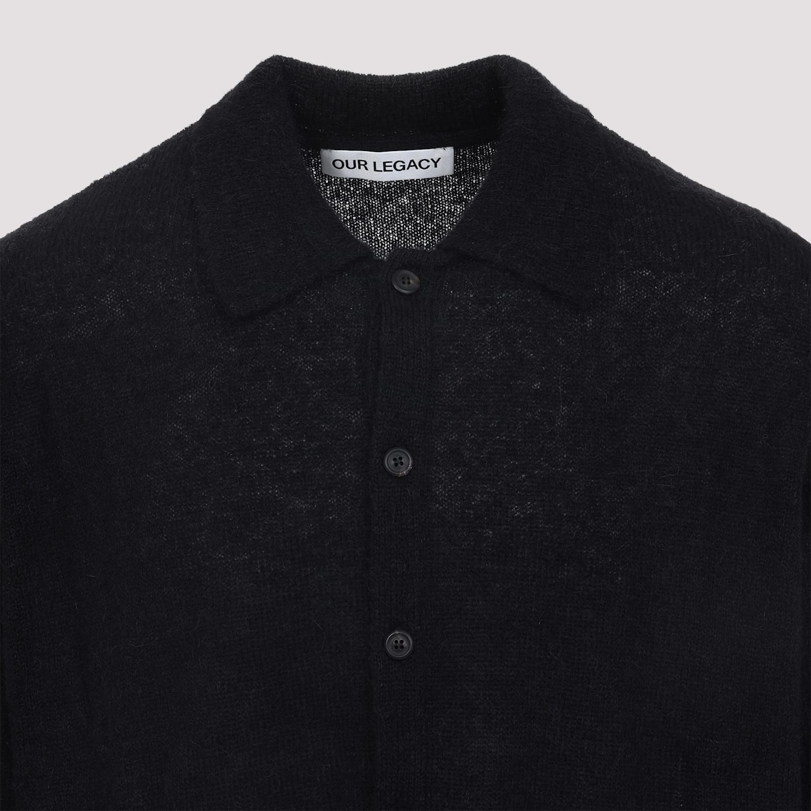 Our Legacy Black Evening Polo Cardigan In Black