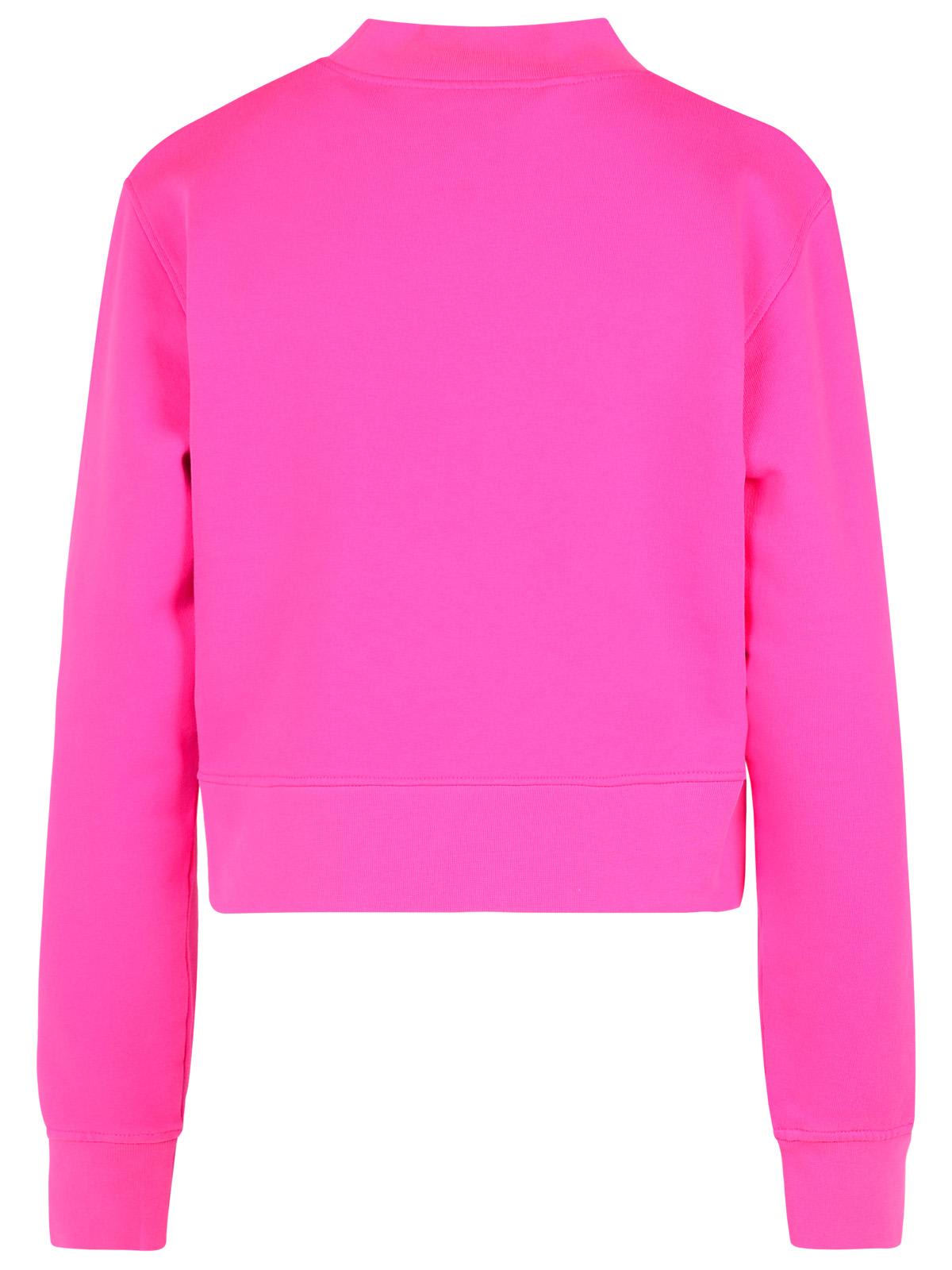 Shop Palm Angels Fuchsia Cotton Sweatshirt In Fucsia/off White