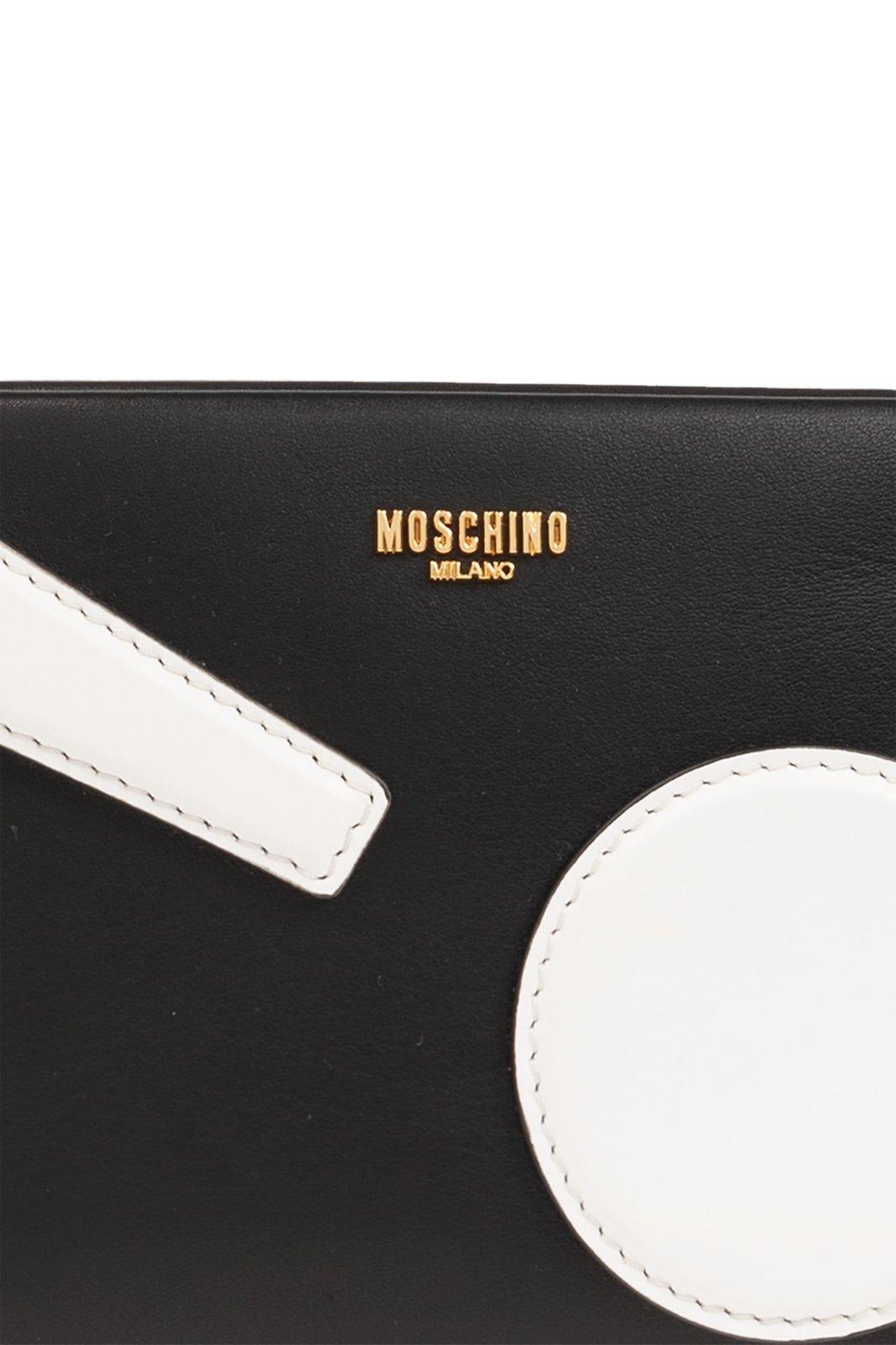 Shop Moschino Exclamation Mark Clutch Bag In Nero