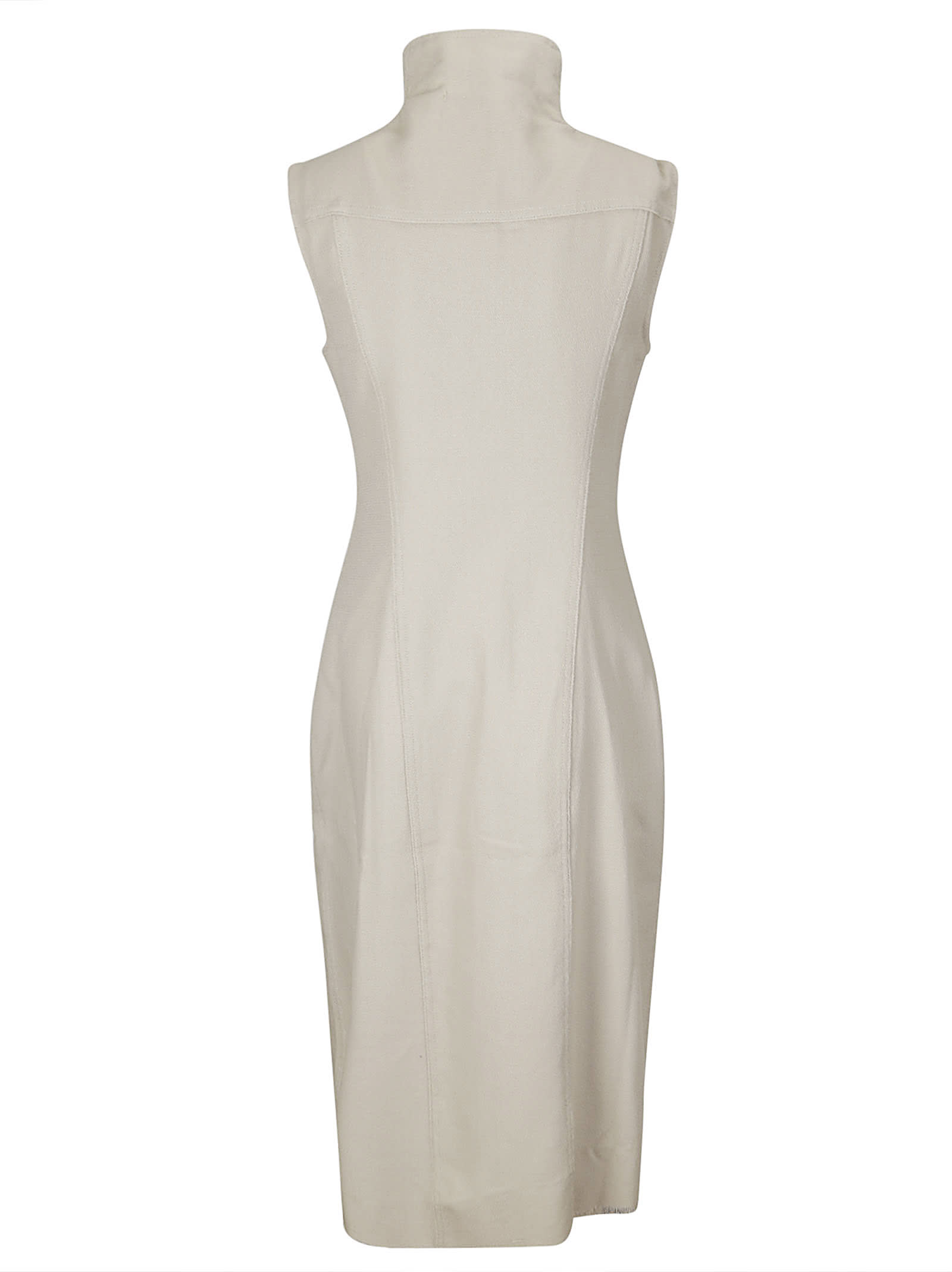 Shop Marques' Almeida Denim Style Vest Dress In Beige