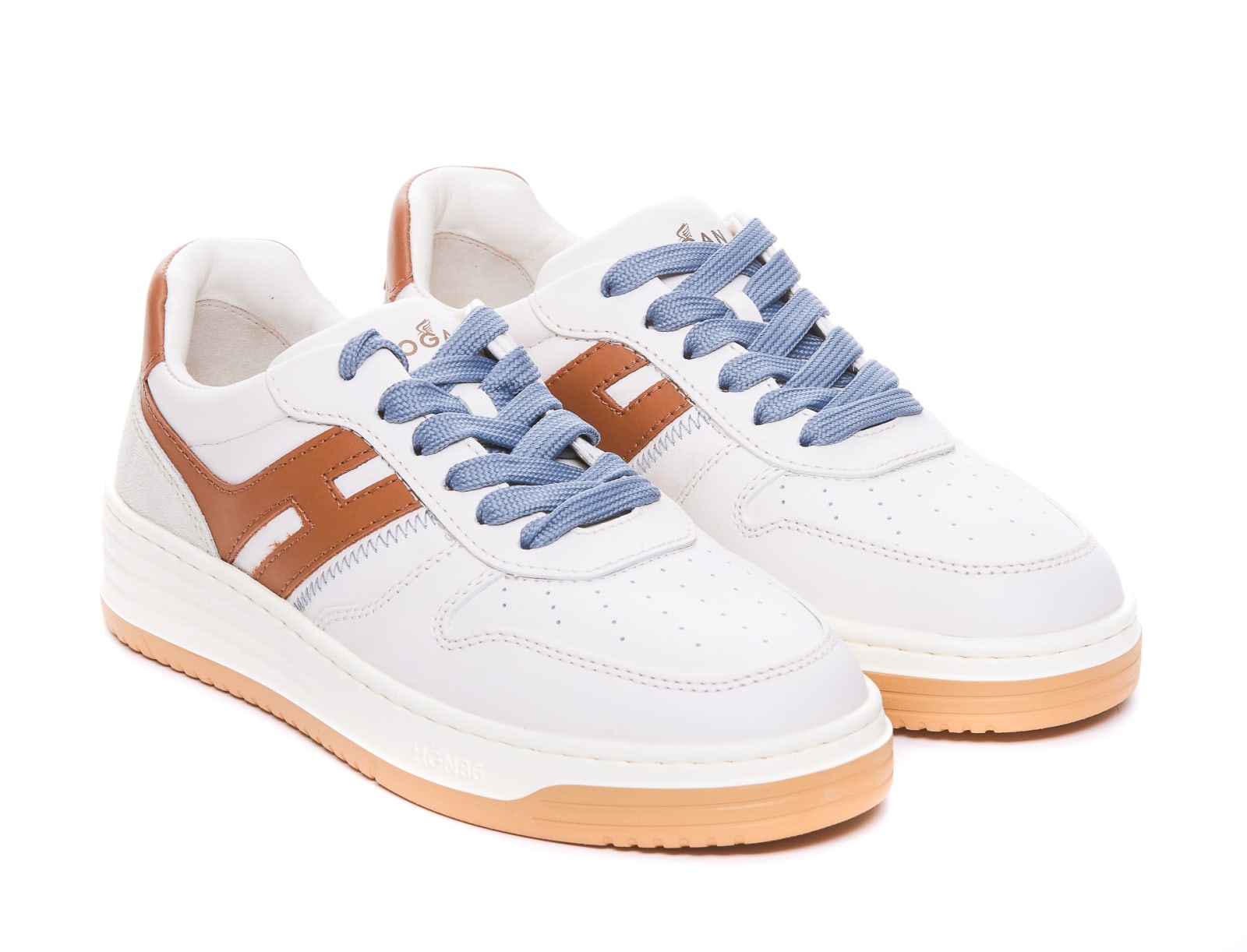 Shop Hogan H630 Sneakers In Crema/cuoio