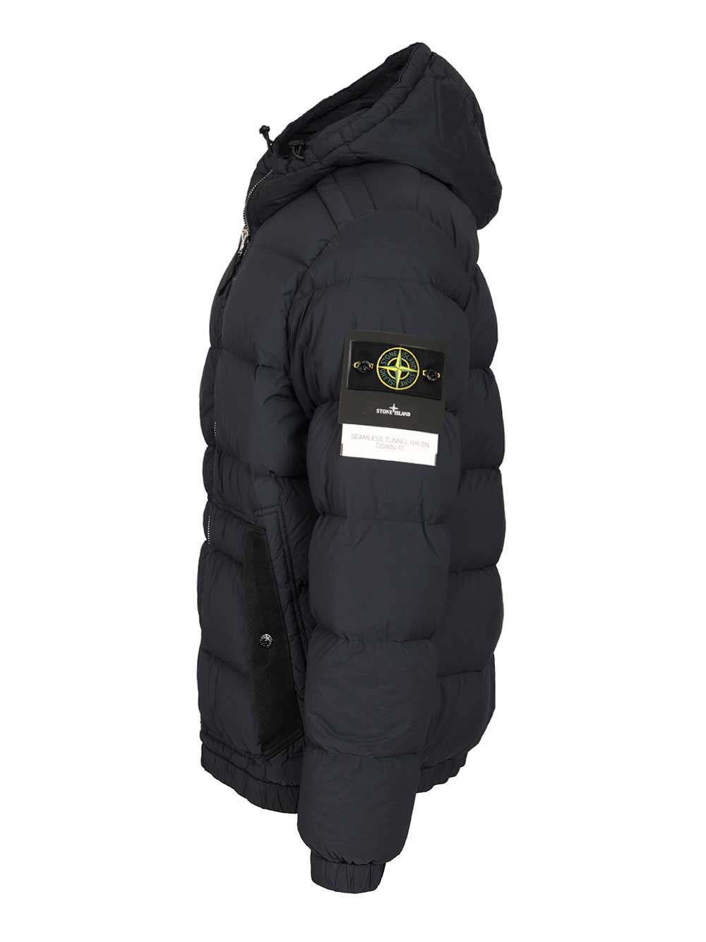 Stone Island Seamless Tunnel Nylon Down-tc Puffer Jacket In Black