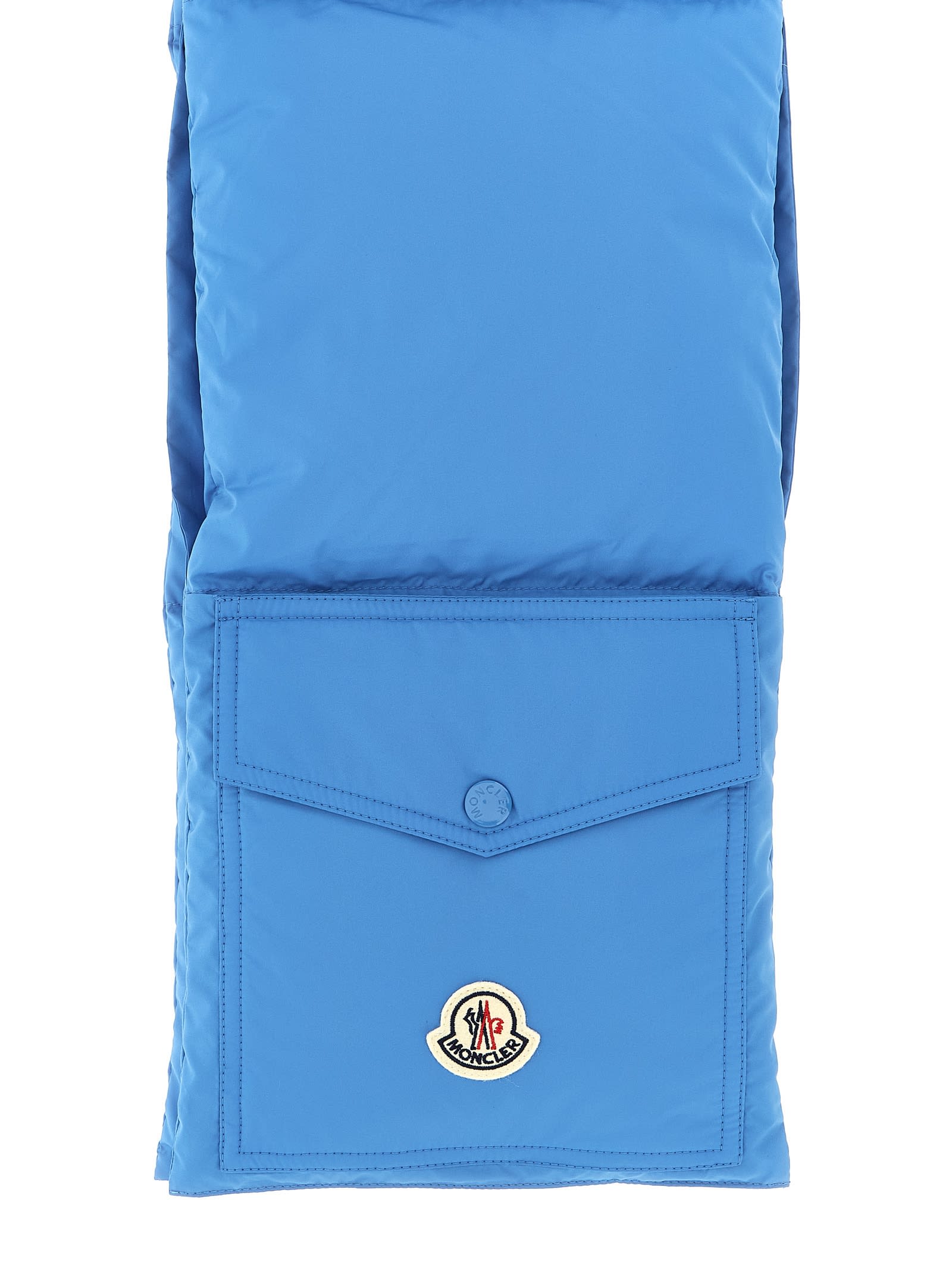 Moncler Down Puffer Scarf In Blue