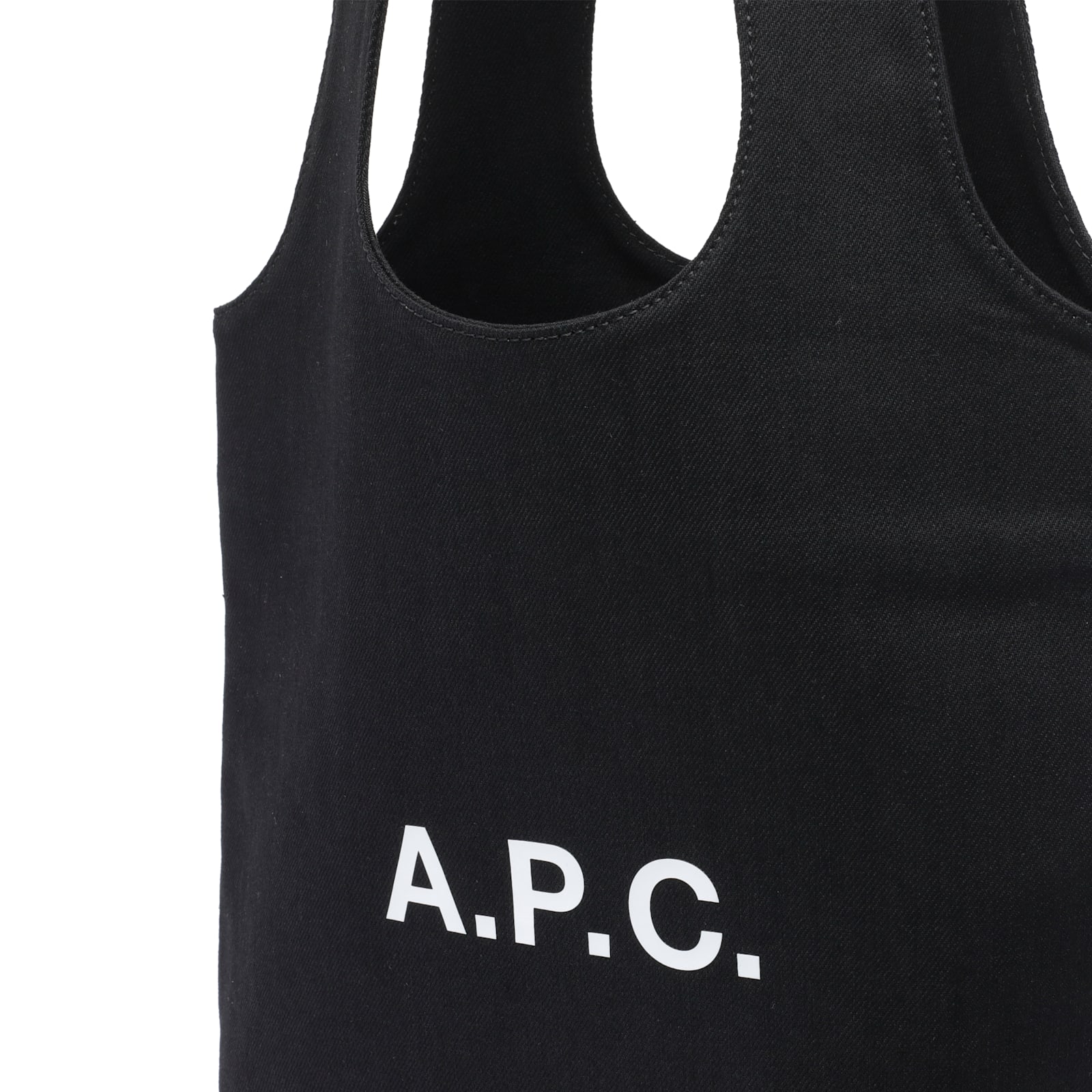 Apc A.p.c. Small Ninon Denim Tote Bags In Black