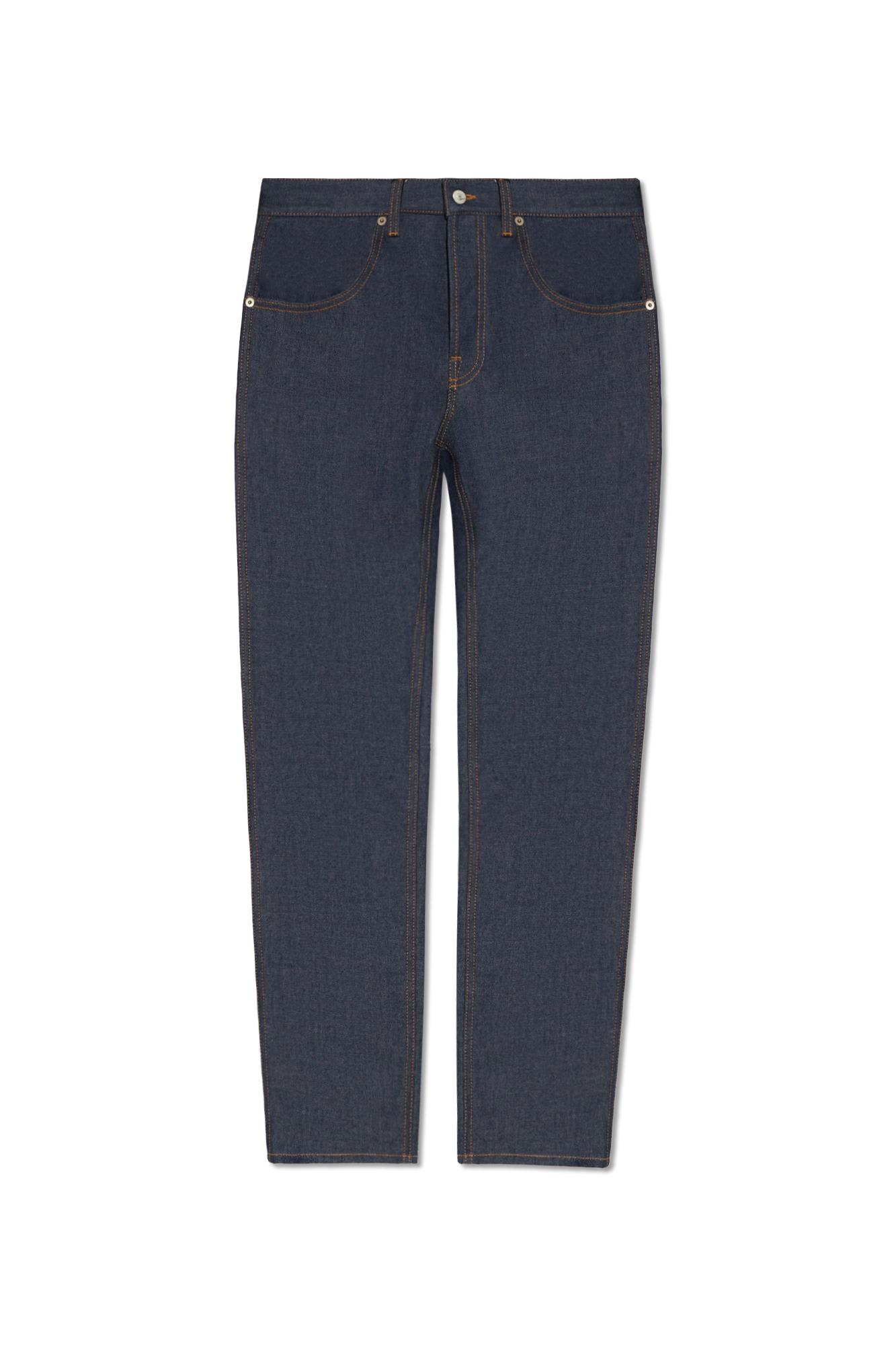 Shop Gucci Jeans With Tapered Legs In Blue
