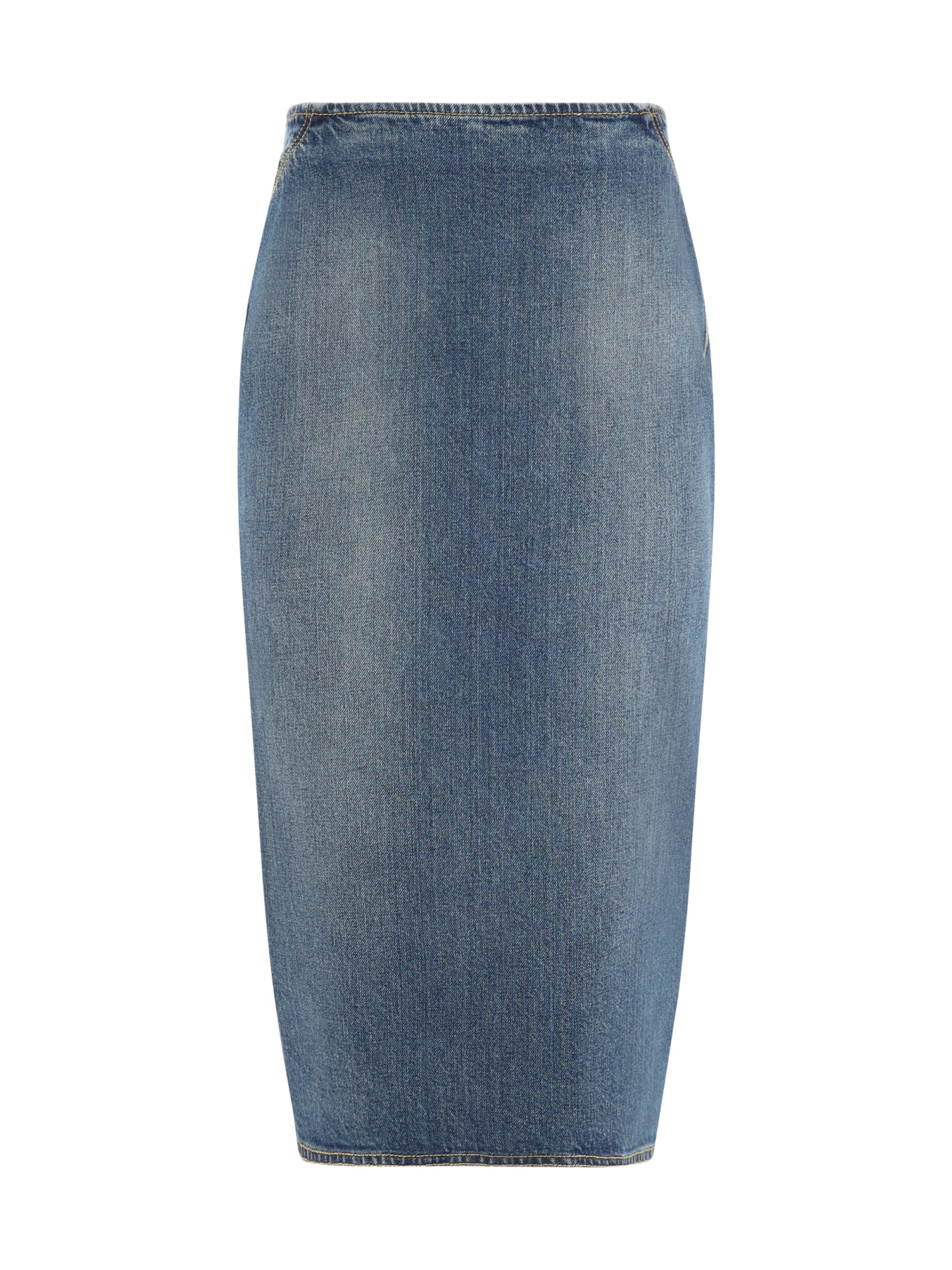 Shop Alaïa Skirt In Blue