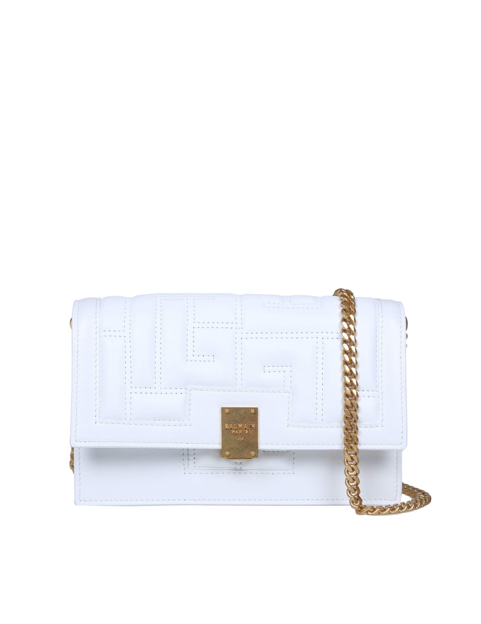 Balmain Flap Bag Mini In Quilted Leather