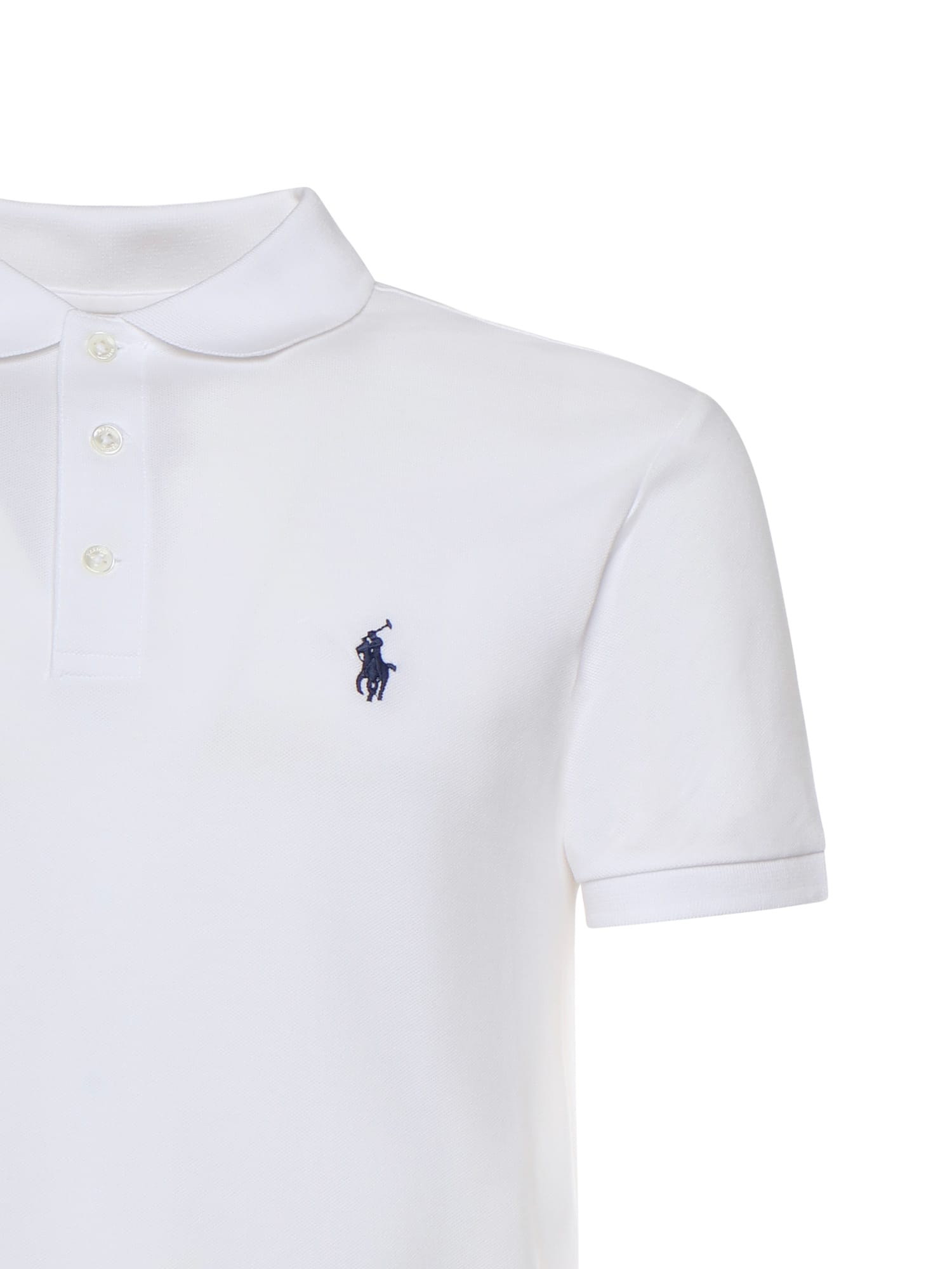 Polo Ralph Lauren Cotton Polo Shirt With Frontal Embroidered Logo In White