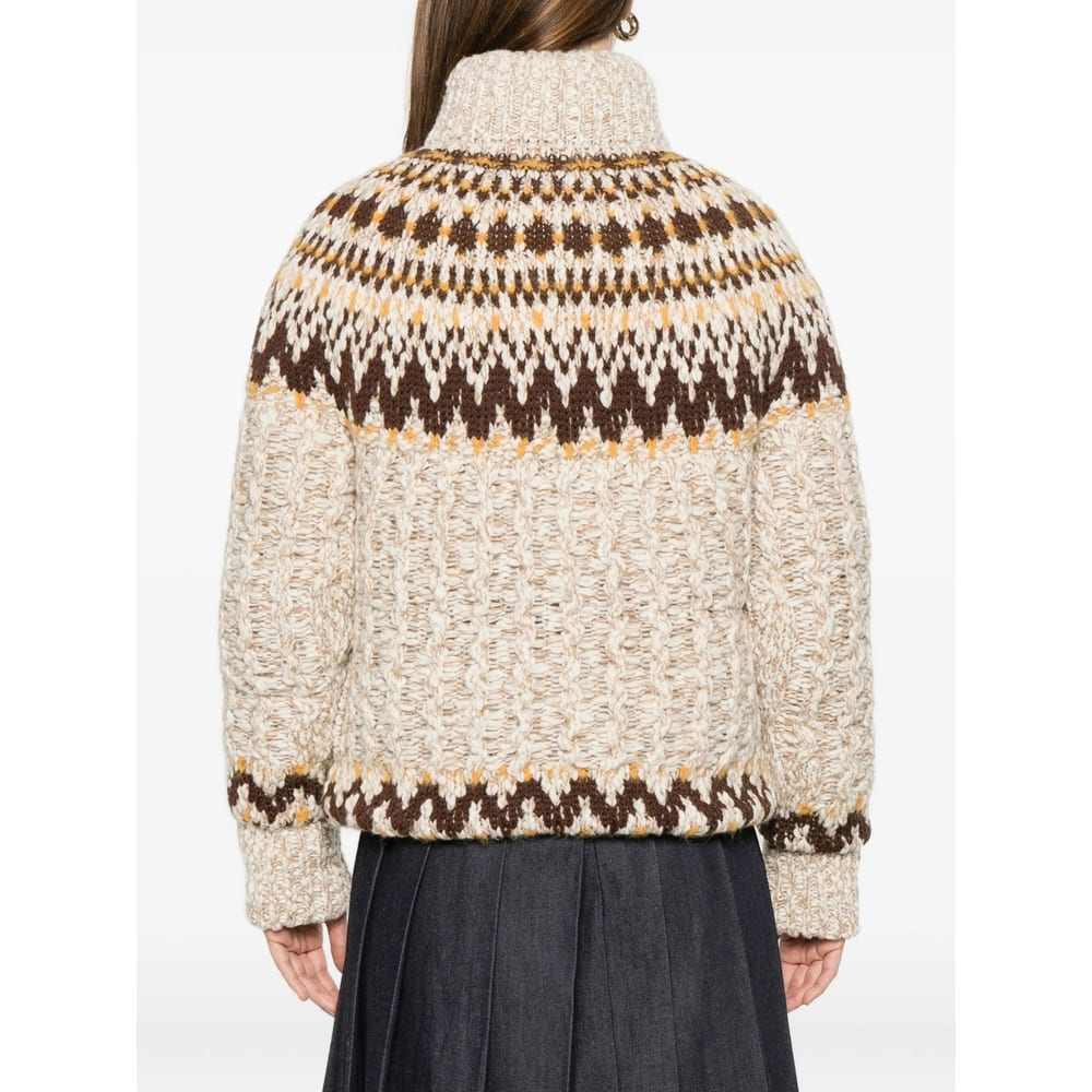 Moncler Girose Down-paneled Wool-blend Zip-up Cardigan In Neutral