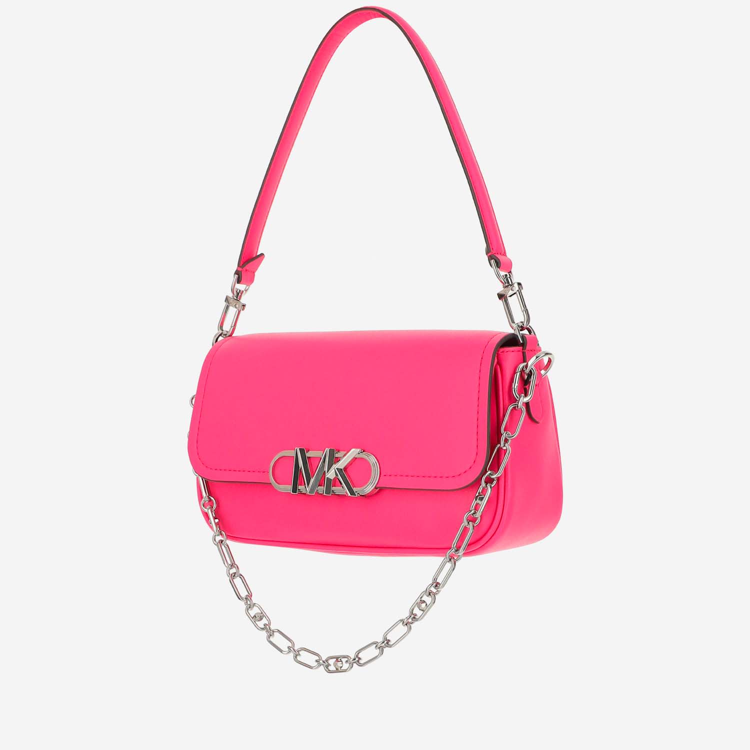 Shop Michael Kors Parker Medium Leather Shoulder Bag In Cherry