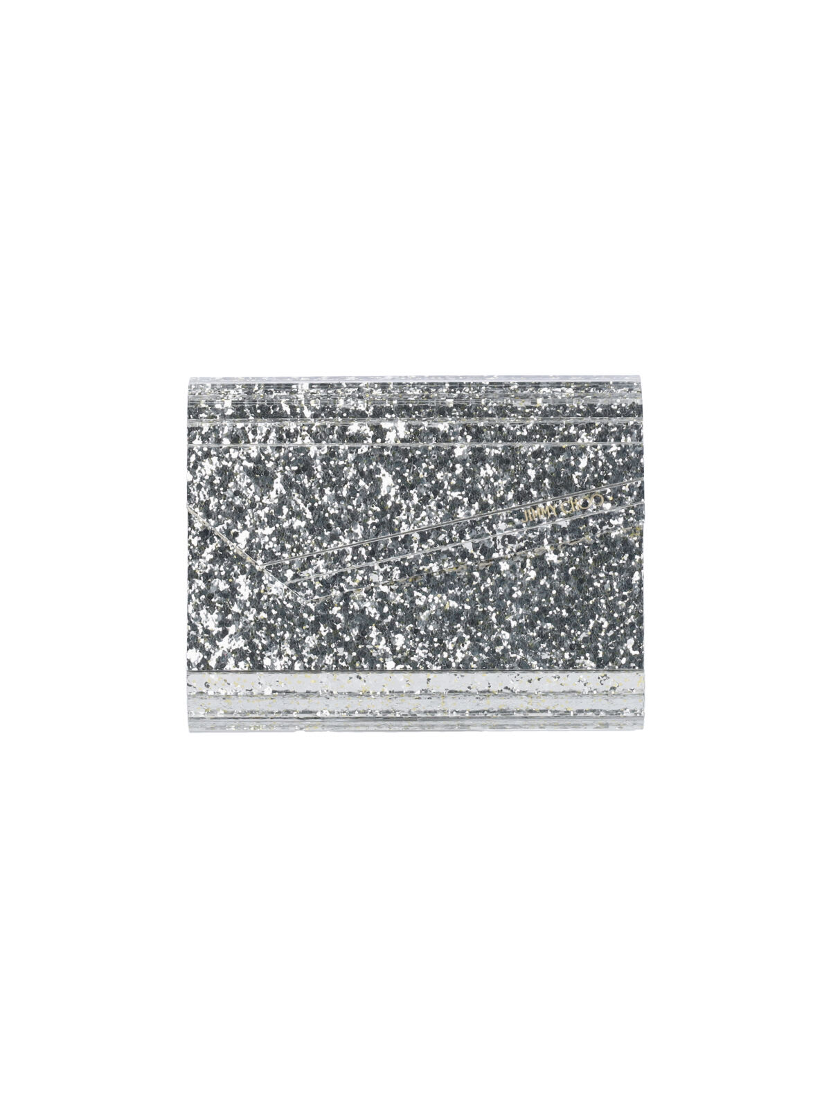 Jimmy Choo Pouch With Glitter Candy In Gold