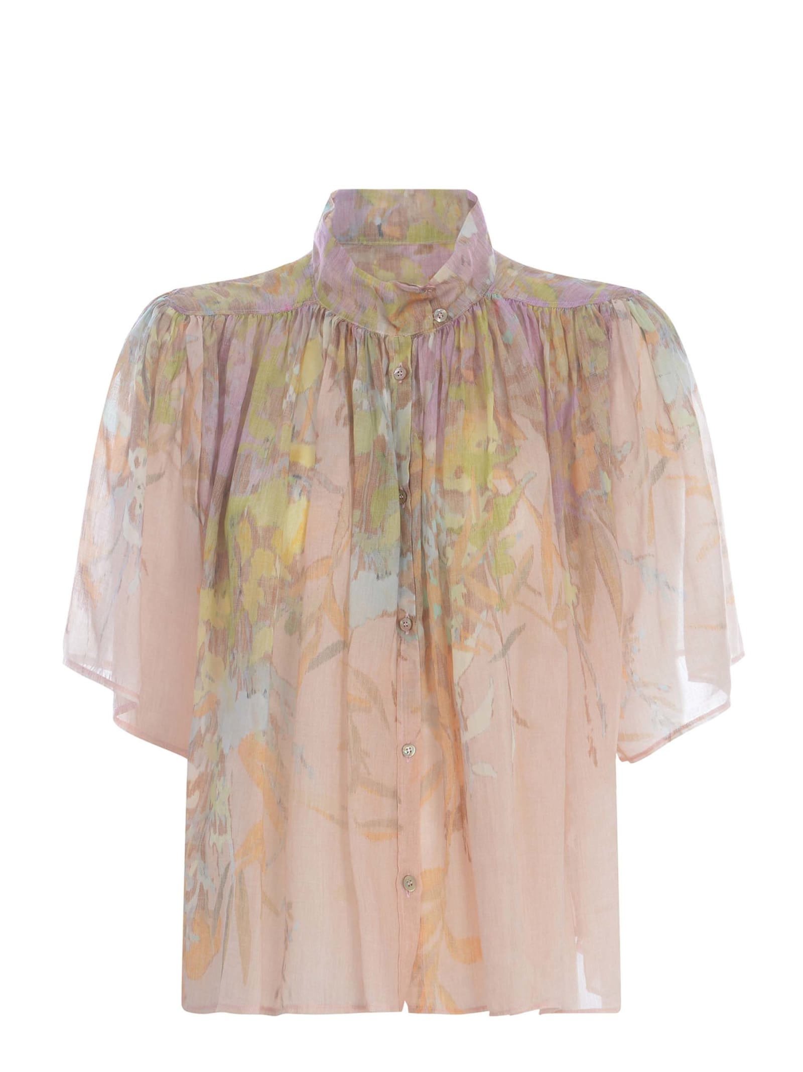 Shop Forte Forte Shirt Forte_forte Made Of Cotton And Silk Muslin In Rosa Cipria