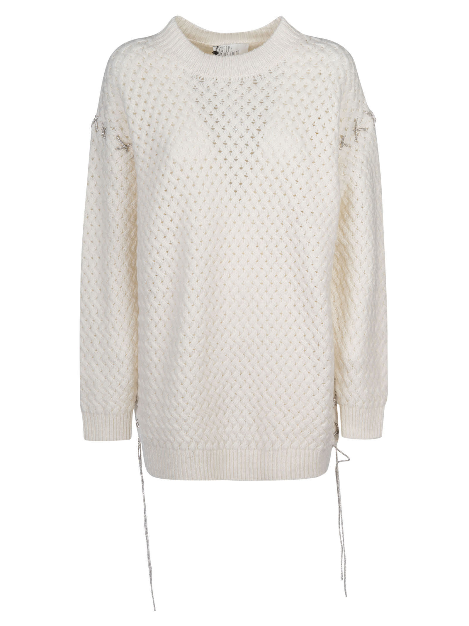 Shop Giuseppe Di Morabito Aran Dress In Milk White