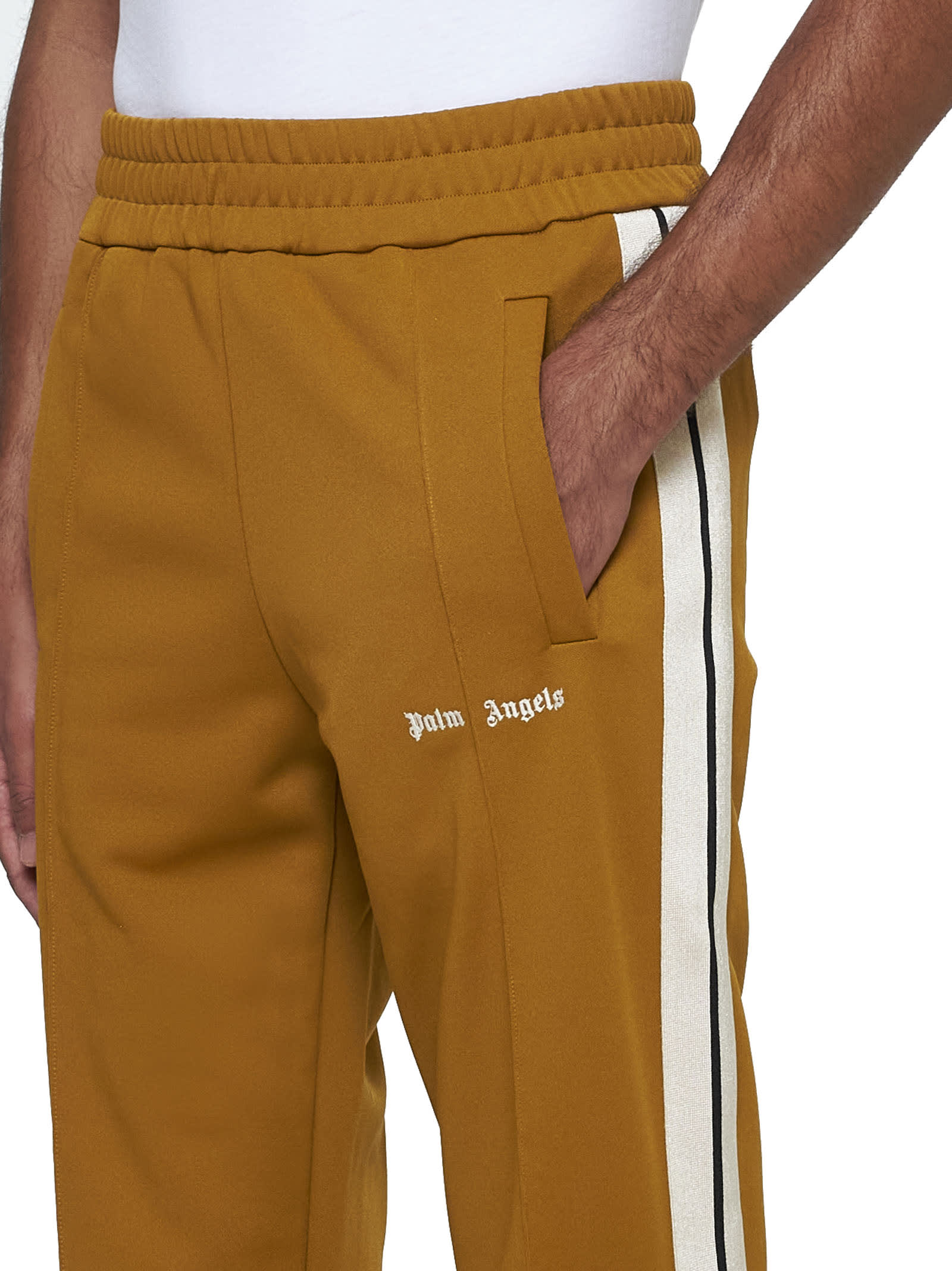 Shop Palm Angels Pants In Golden Brown