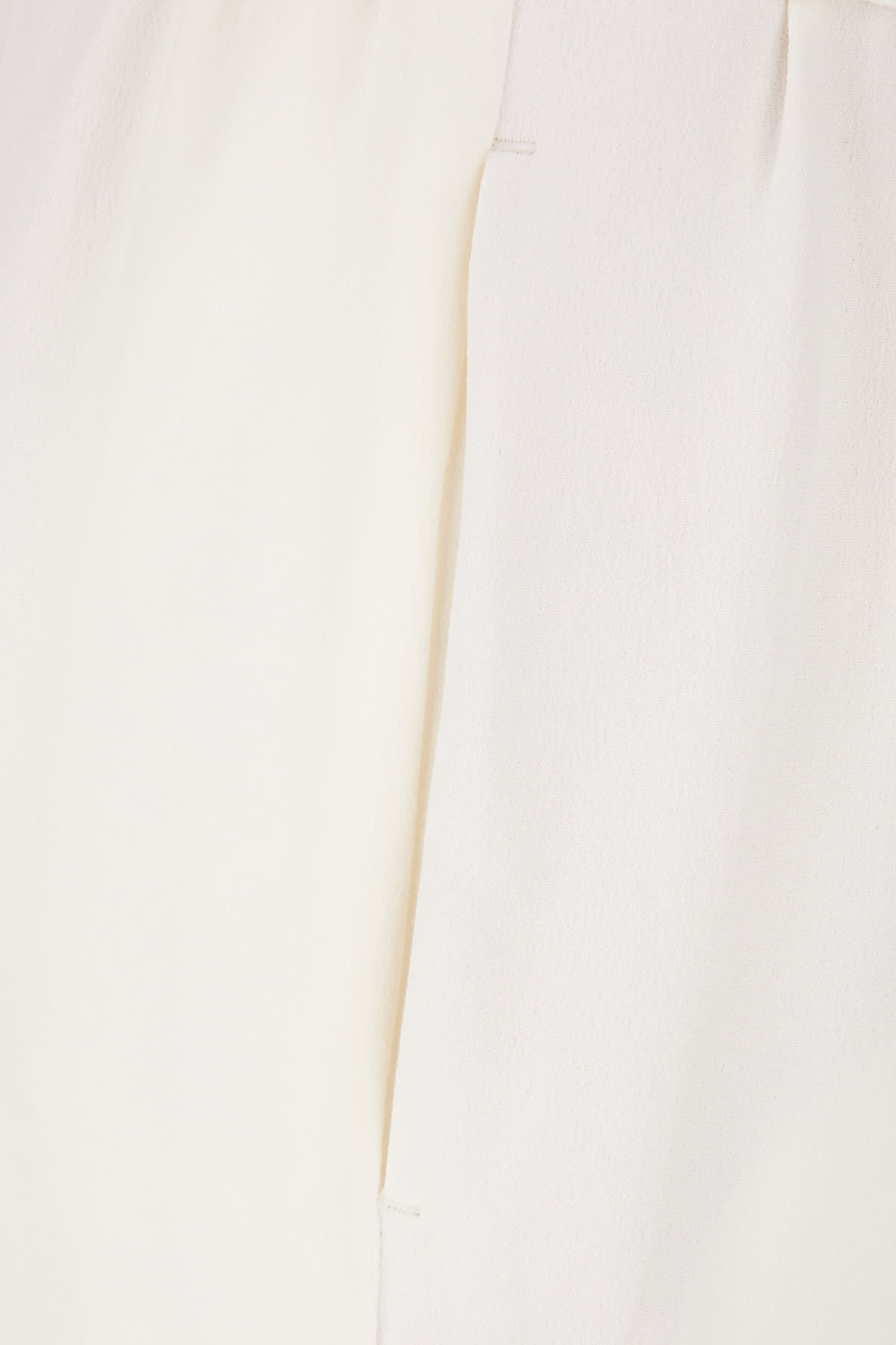 Brunello Cucinelli Cotton Poplin Wide Tailored Trousers In Natural