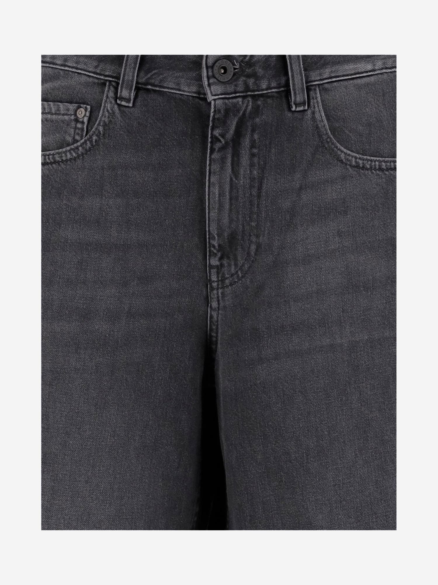 Ag Jeans Wide Fit Dark Grey Jeans With Five-pocket Design And Belt Loops In Multi