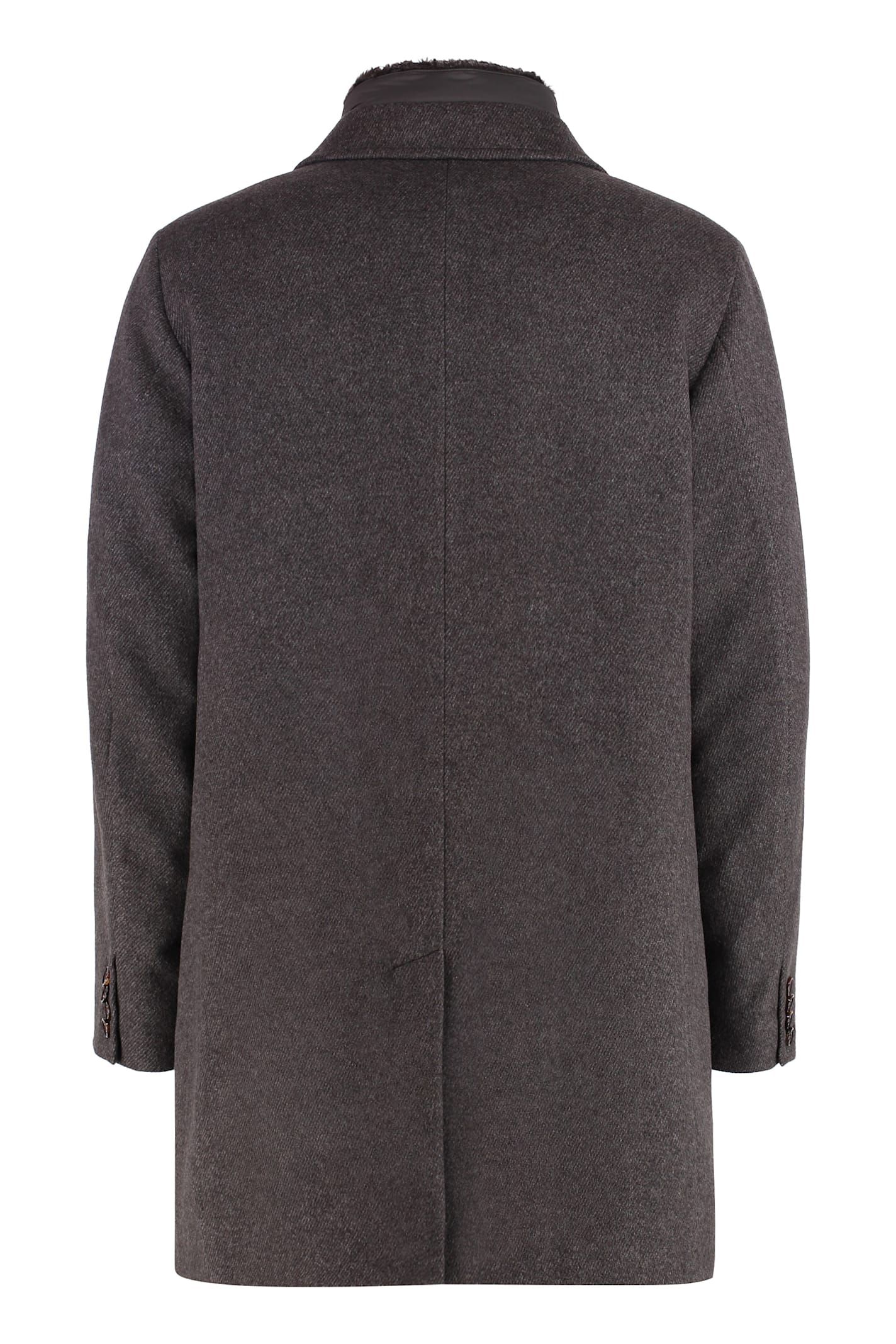 Moorer Single-breasted Notched Coat In Brown