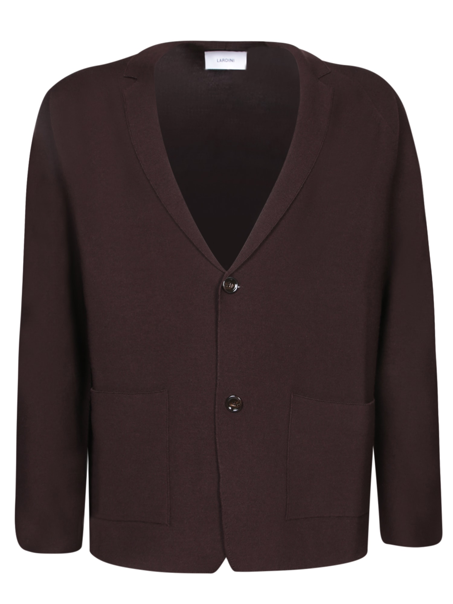 Shop Lardini Brown Wool Silk Cardigan