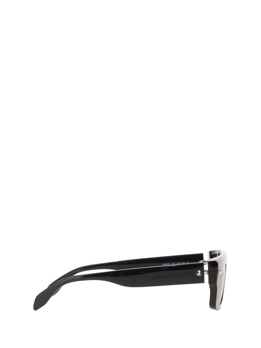 Shop Alexander Mcqueen Logo Sunglasses In Black