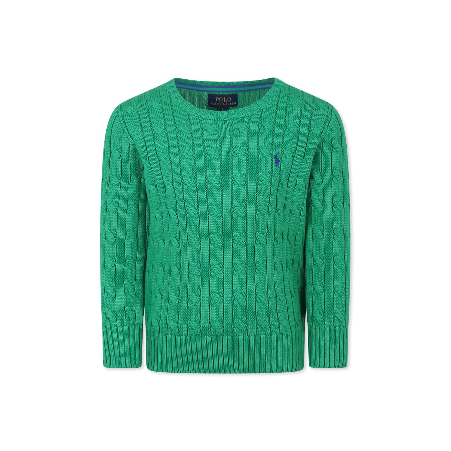 Ralph Lauren Green Sweater For Boy With Horse