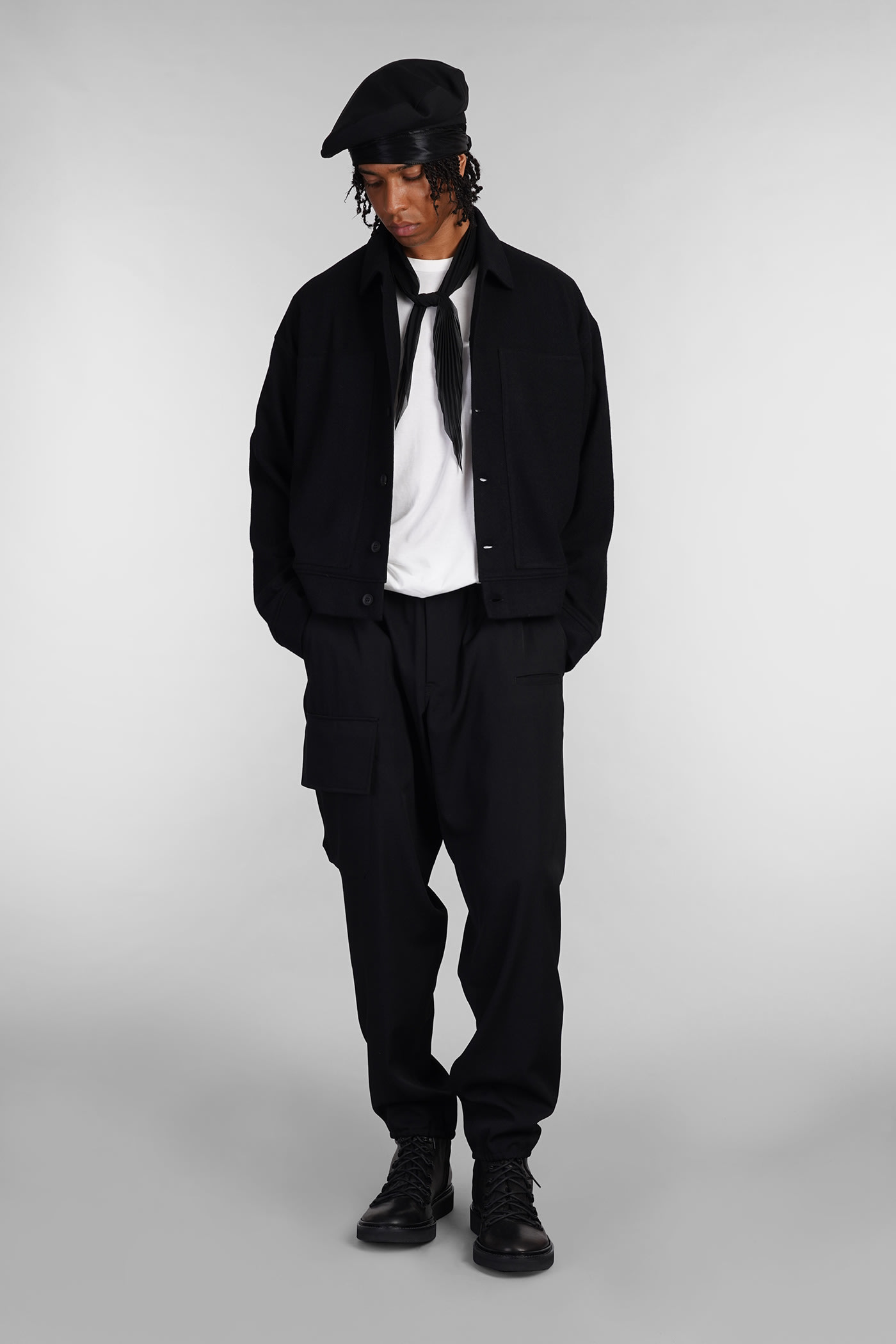 Shop Yohji Yamamoto Pants In Black Wool