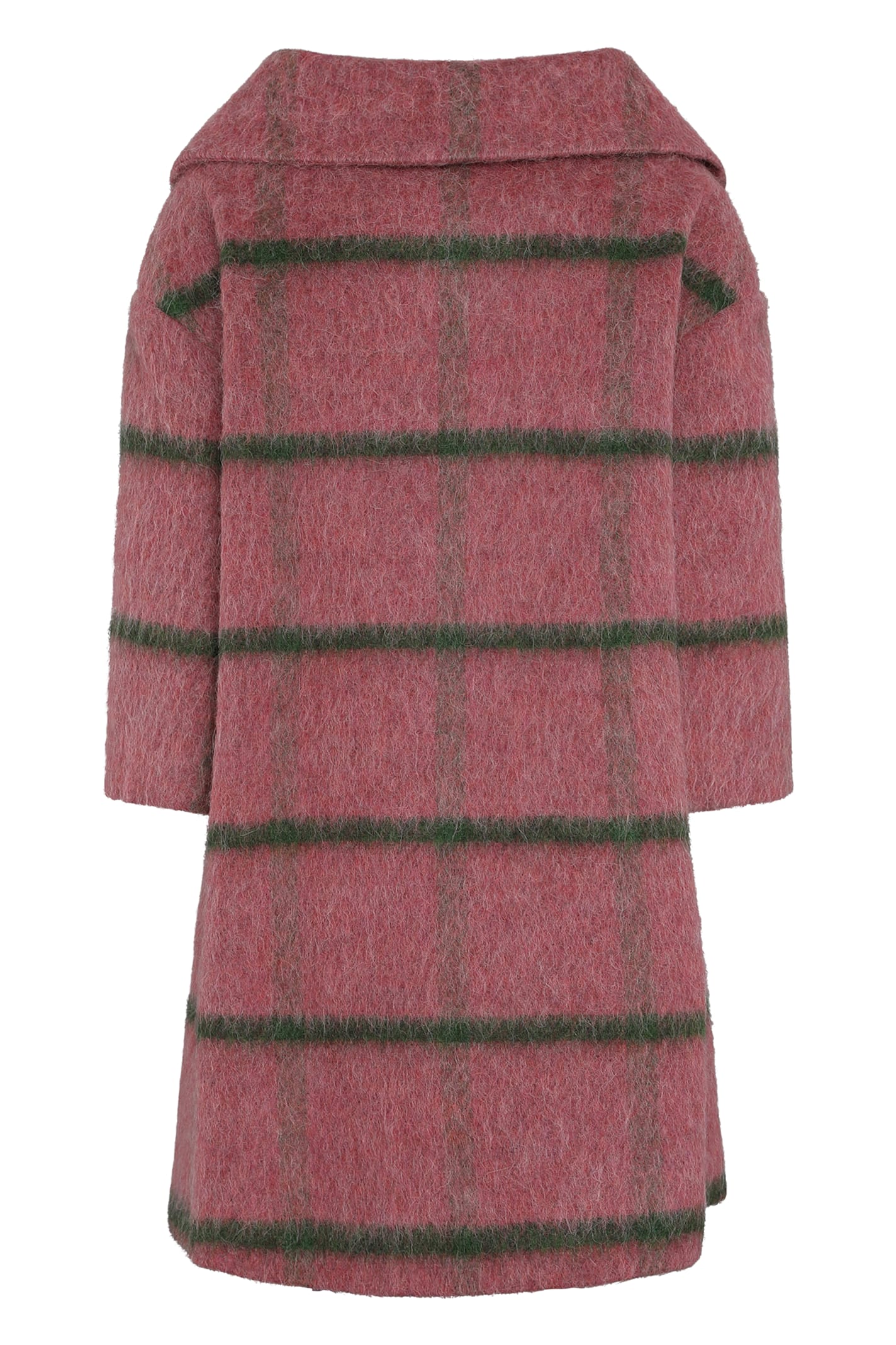 Stella Jean Wool Blend Coat In Burgundy