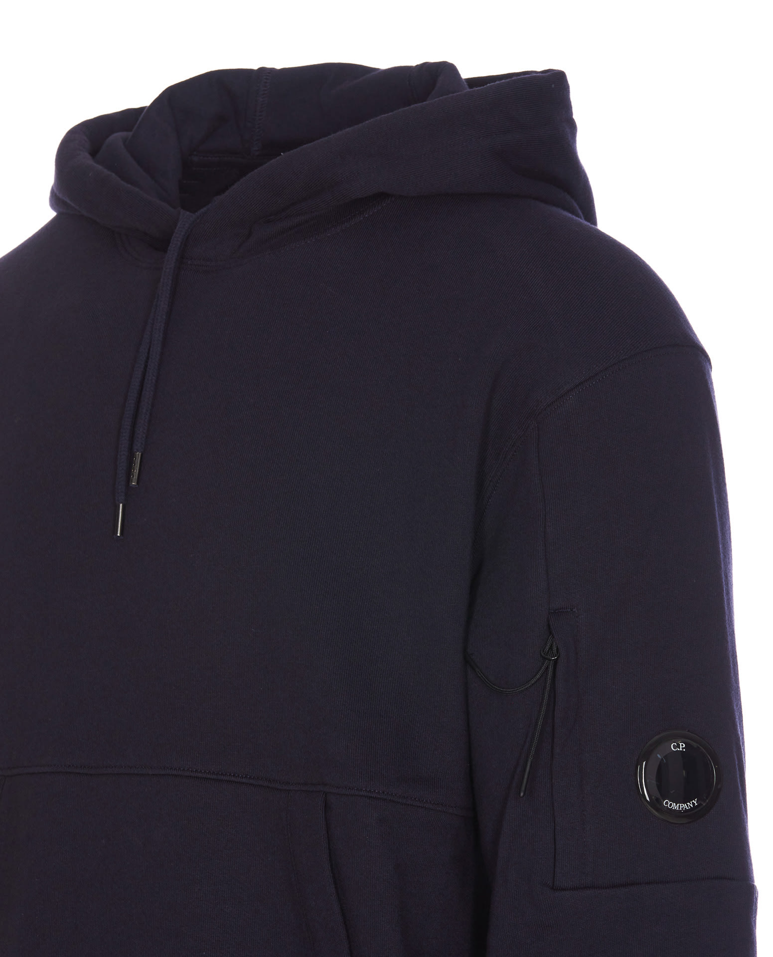 Shop C.p. Company Diagonal Raised Hoodie In Total Eclipse