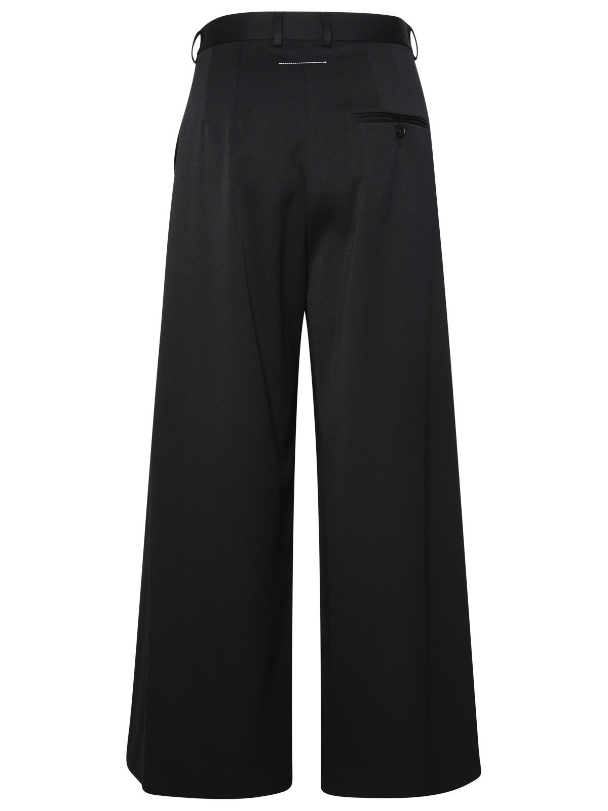 Shop Mm6 Maison Margiela Black Virgin Wool Blend Tailored Trousers