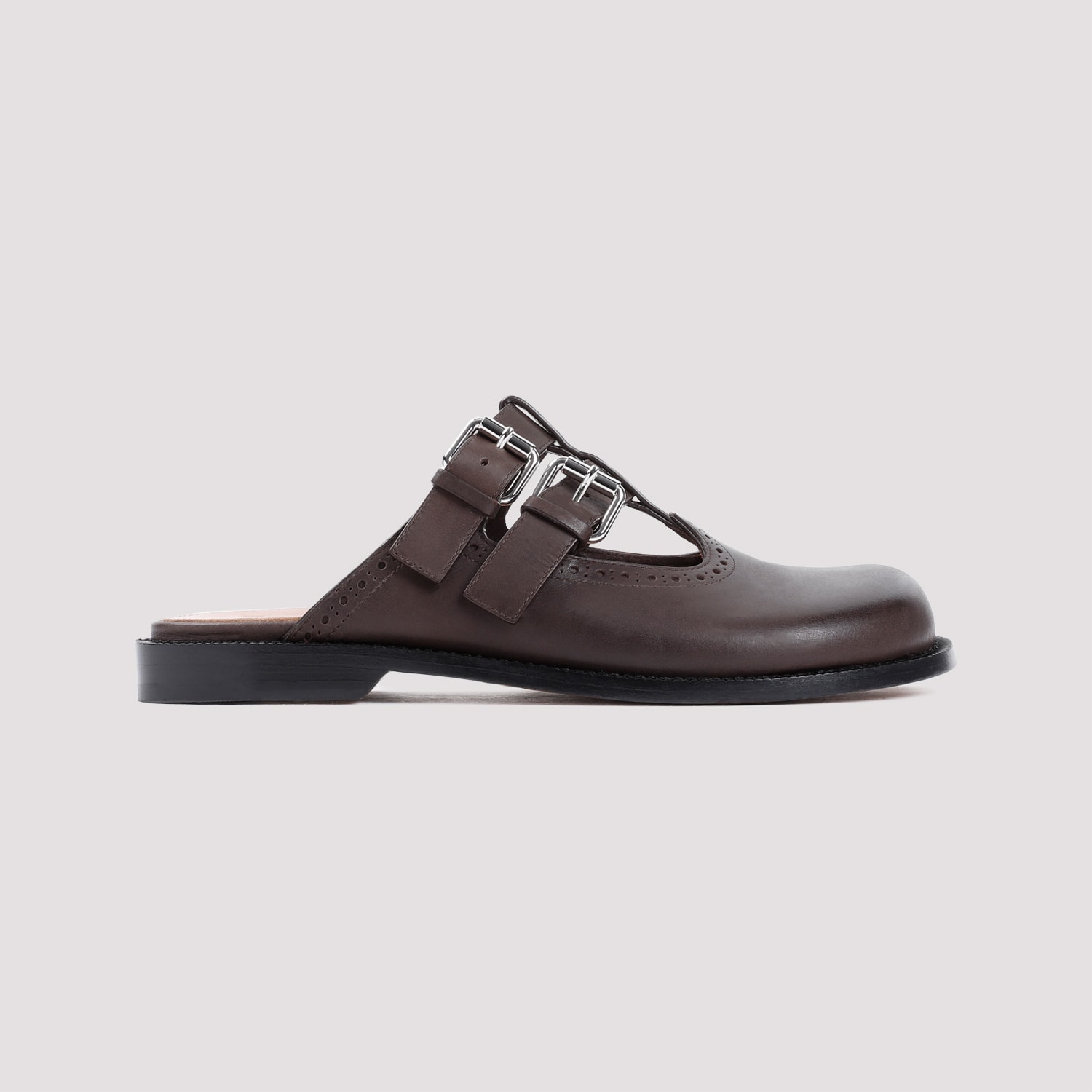 Shop Loewe Campo Mary Jane Mules In Dark Brown