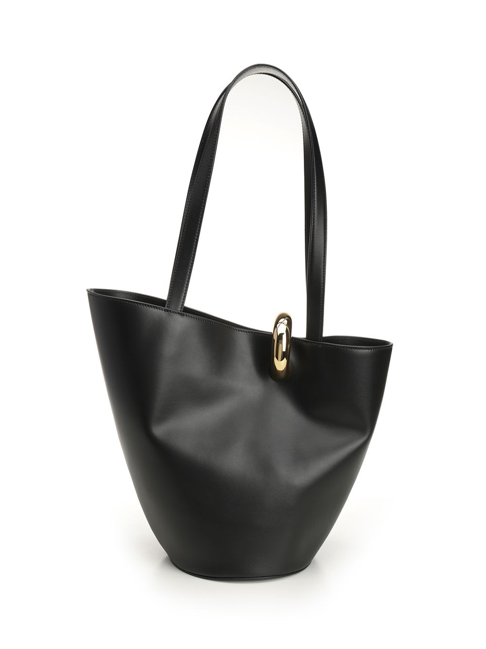 Jacquemus Le Petit Bambola Leather Top Handle Bag In Black