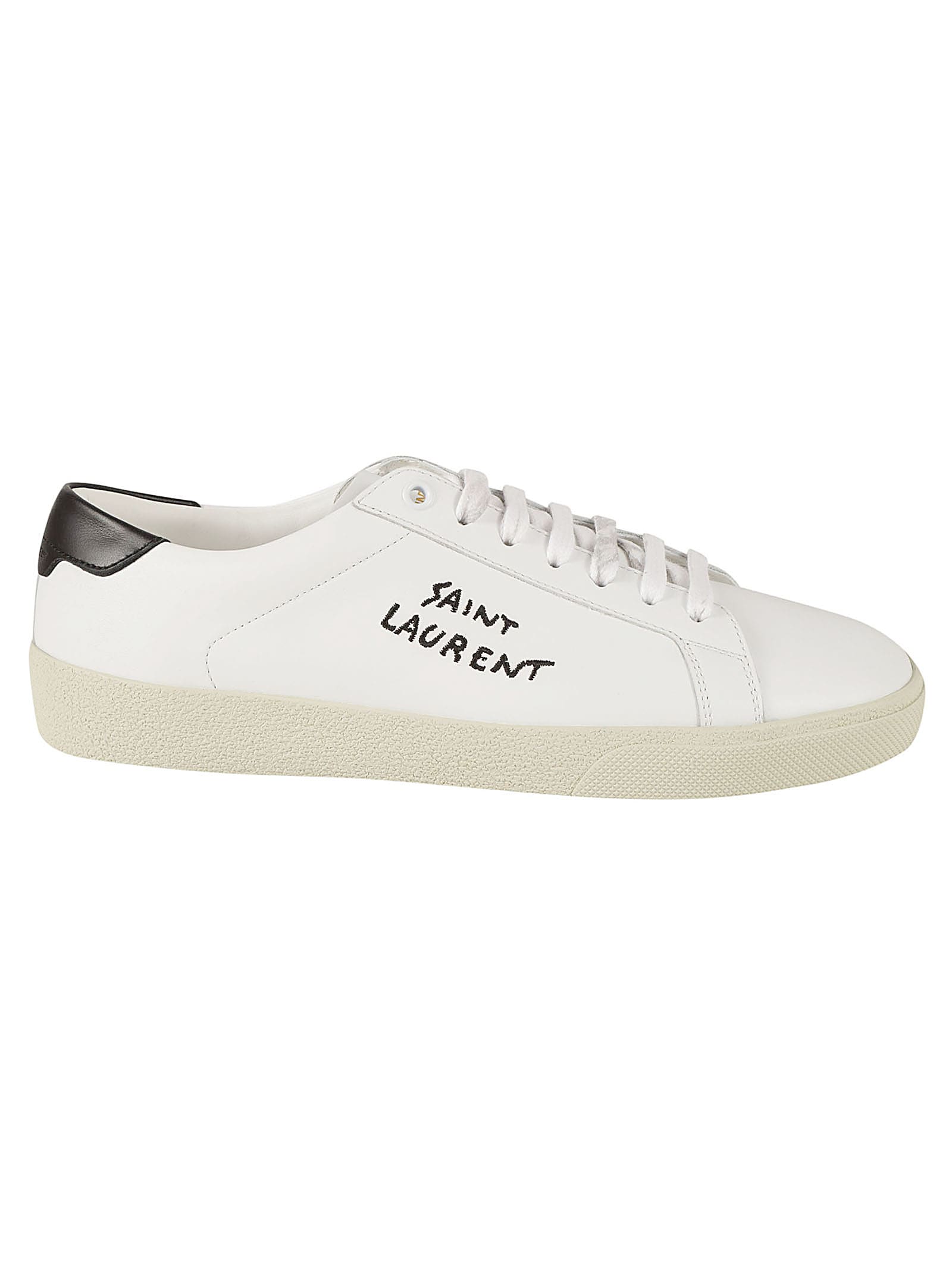 Saint Laurent Sl06 Signature Low Top Sneakers In Optic White