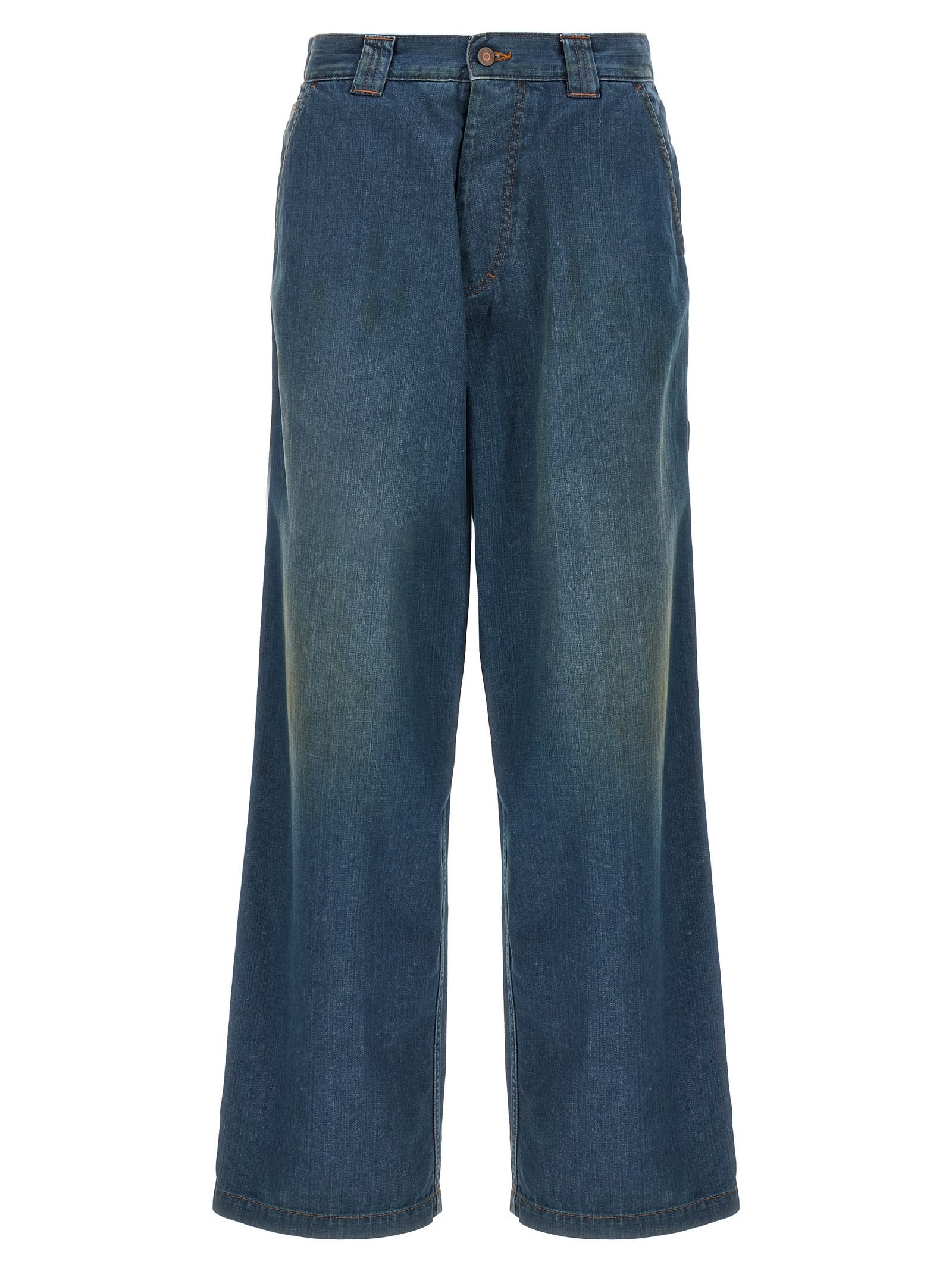 Shop Maison Margiela Americana Wash Jeans In Blu Denim