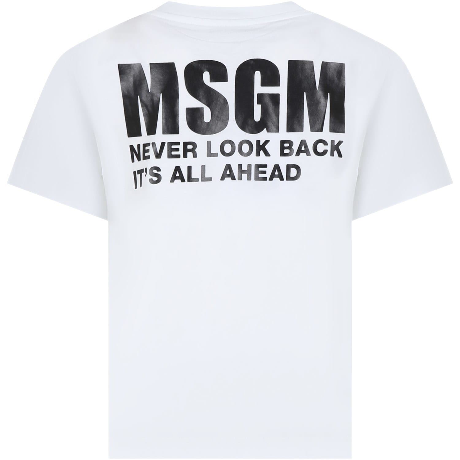 Msgm White T-shirt For Kids With Logo