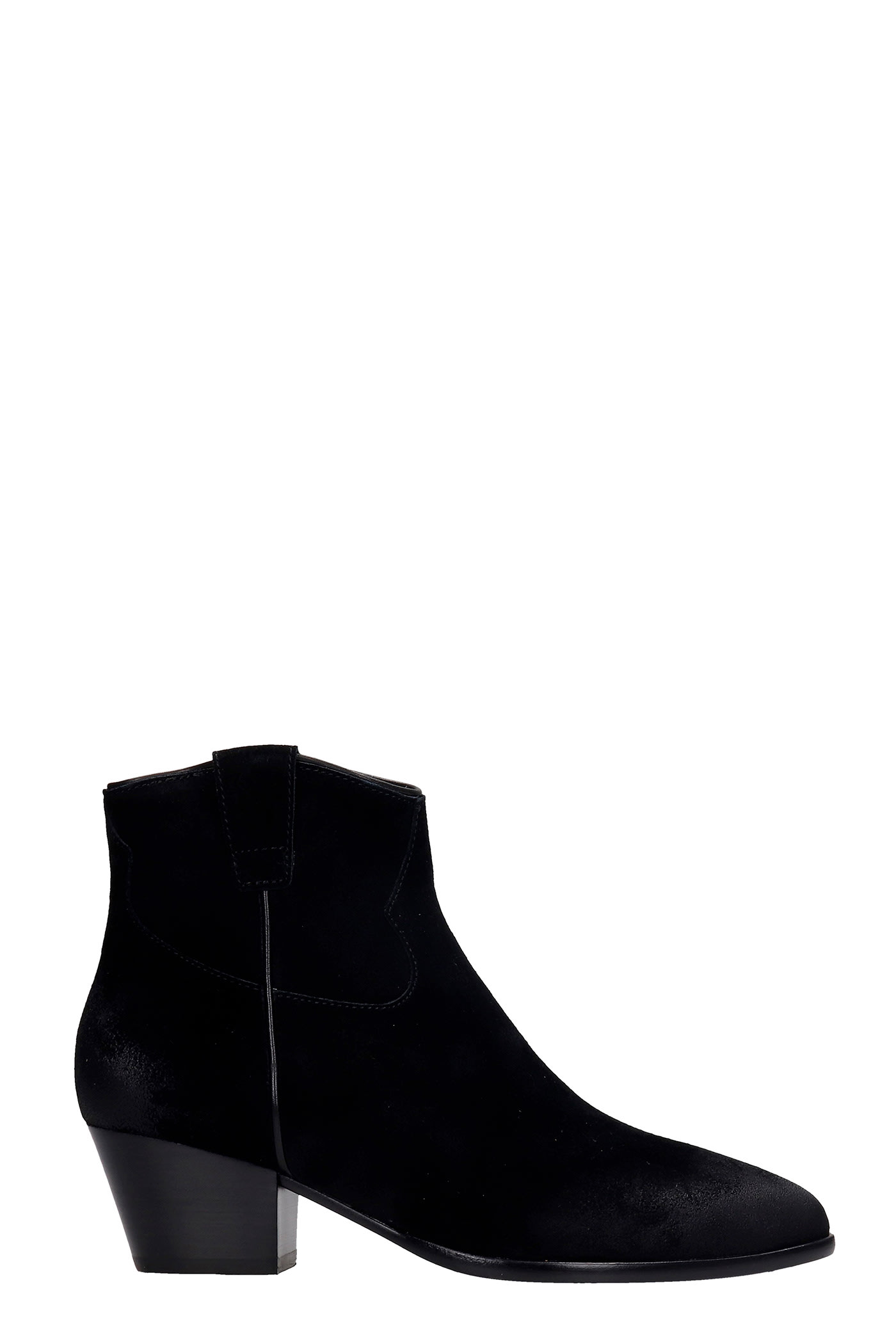 Ash Houston 02 Texan Ankle Boots In Black Suede