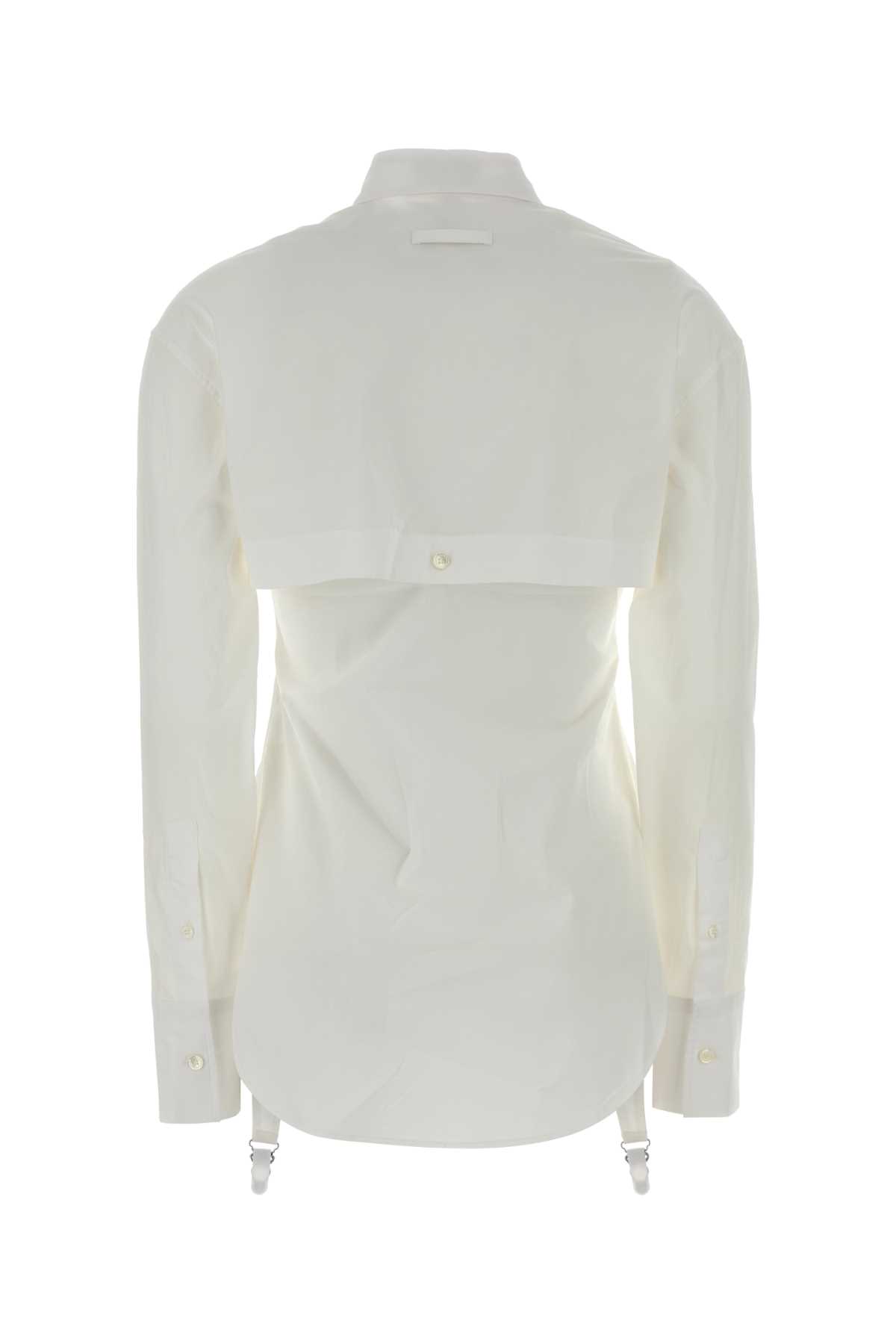 Jean Paul Gaultier White Stretch Poplin Shirt In White
