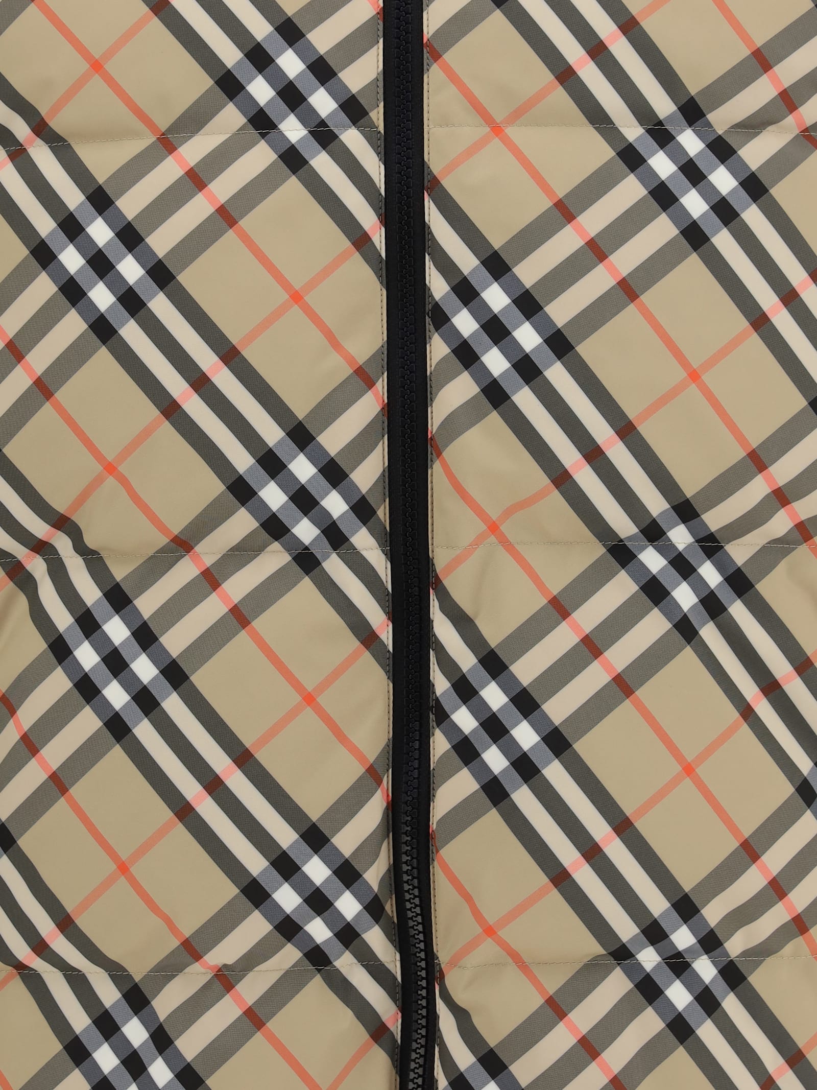 Burberry Quilted Jacket With Distinctive Plaid Pattern In Multi