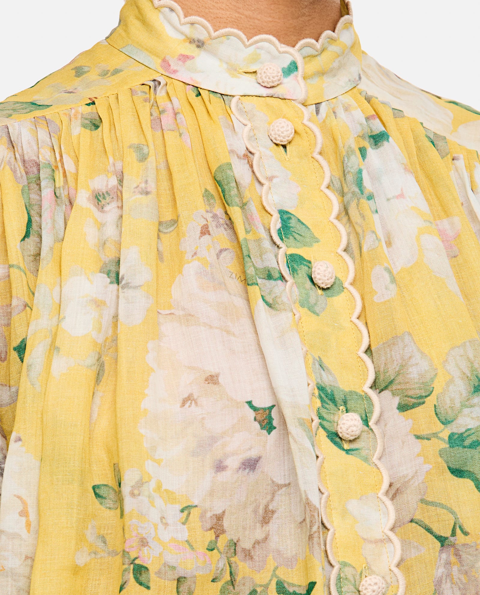 Zimmermann Acacia Bluse In Yellow