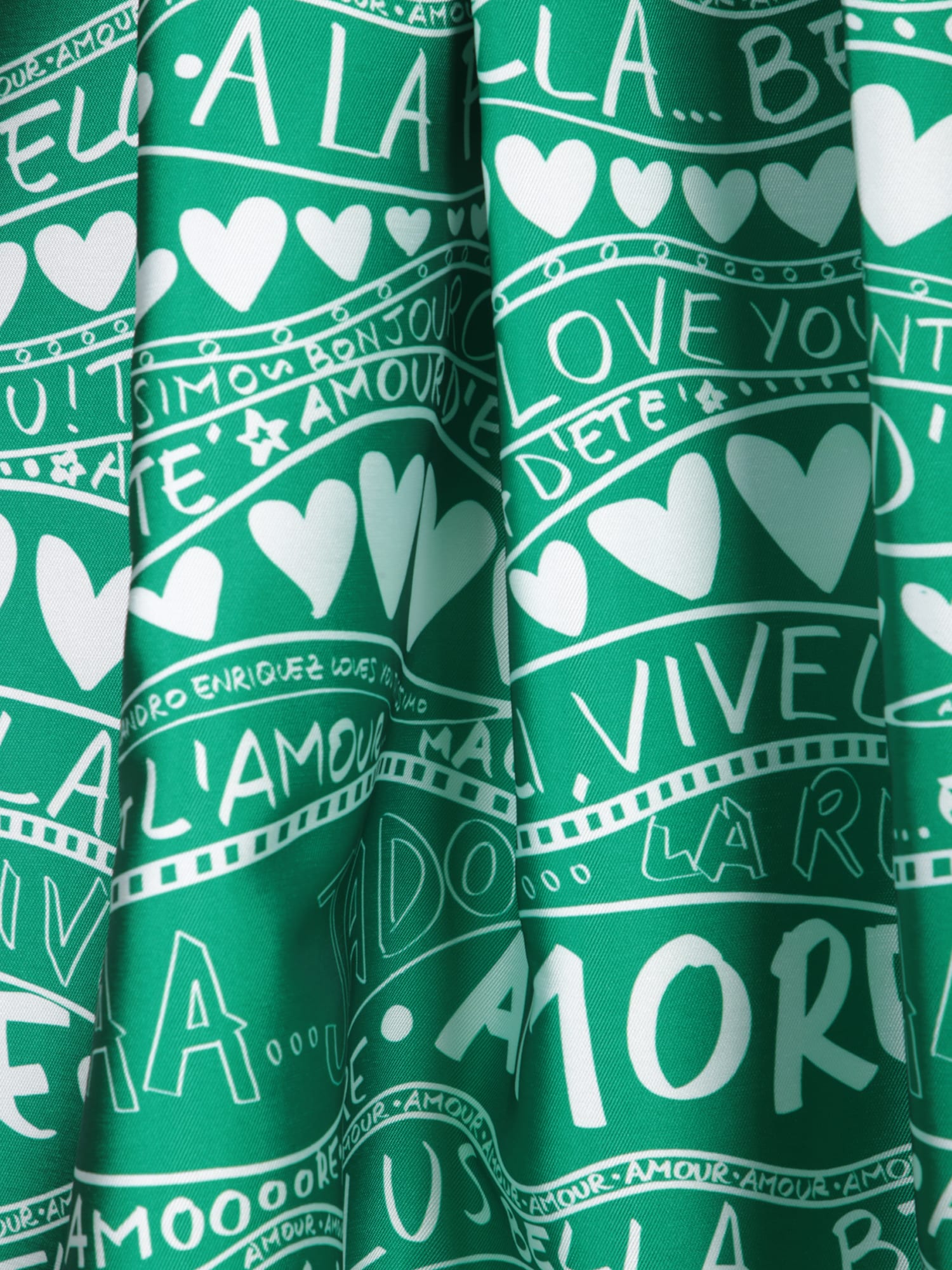Alessandro Enriquez Printed Midi Skirt In Green