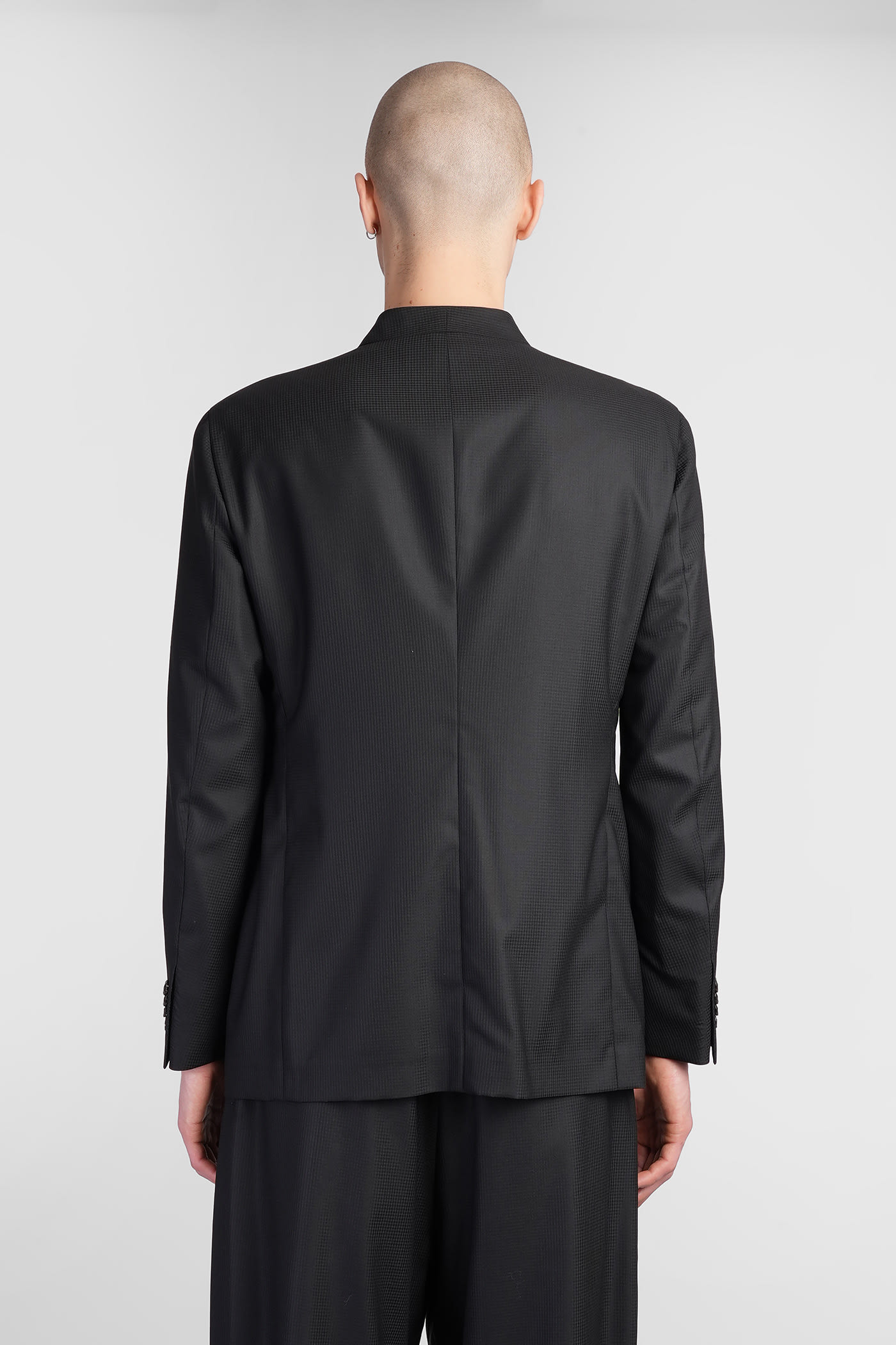 Giorgio Armani In Black Wool In Nero