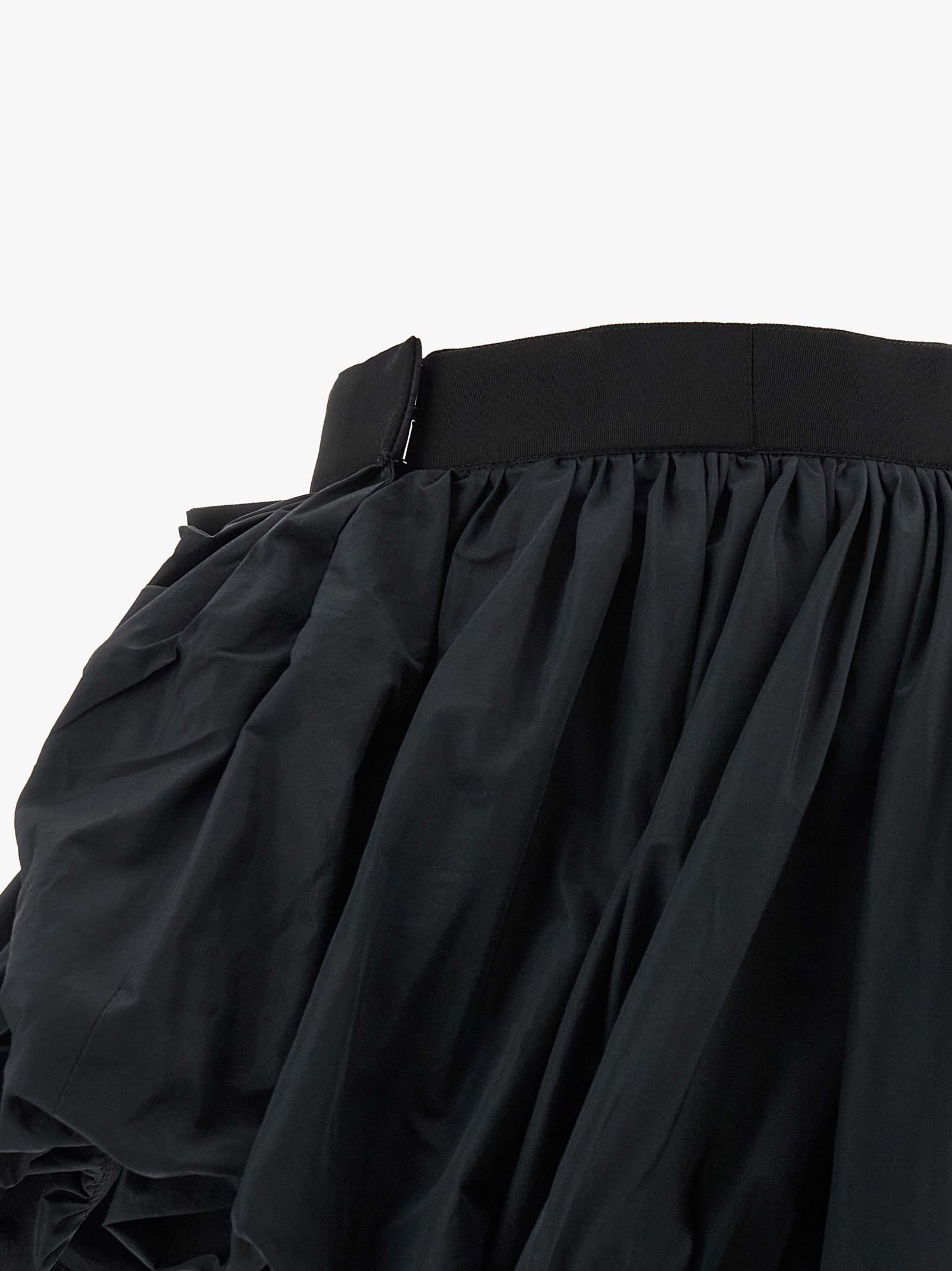 Dsquared2 High Waist Ruffled Skirt Bow Detail In Black