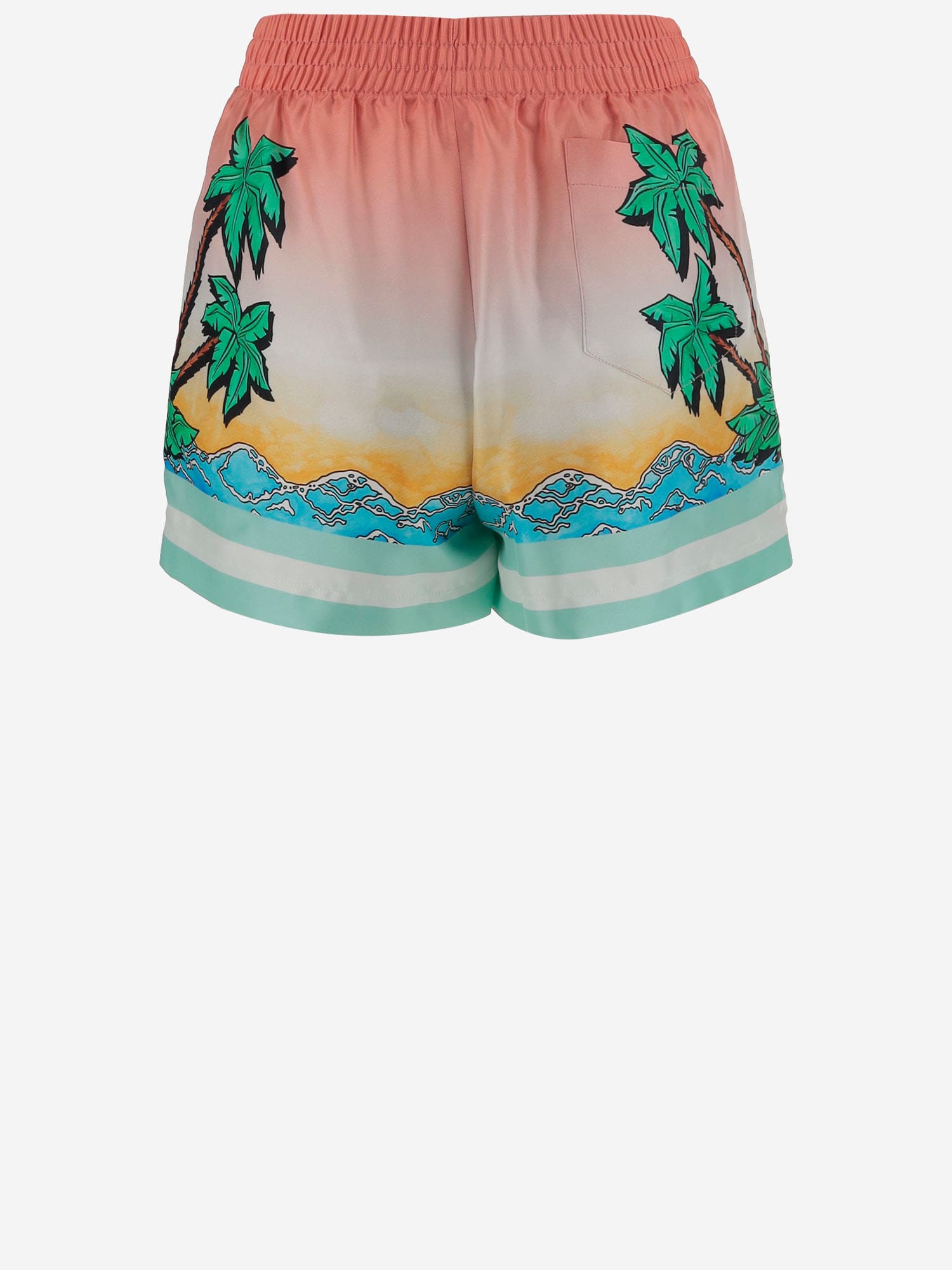 Casablanca Short Pants With Silk Graphic Print In Red