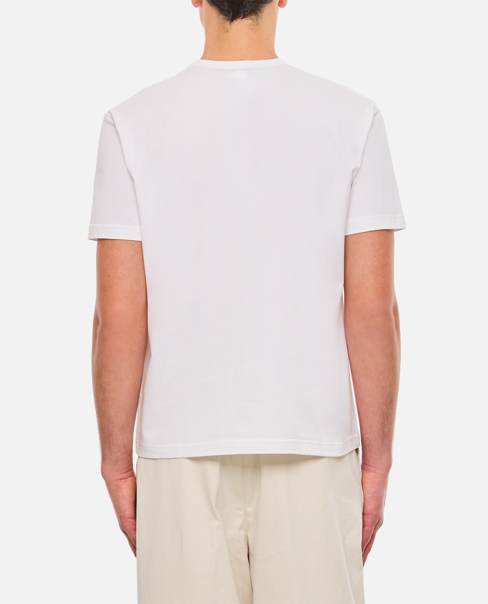 Shop Junya Watanabe Short Sleeves Cotton T-shirt In White